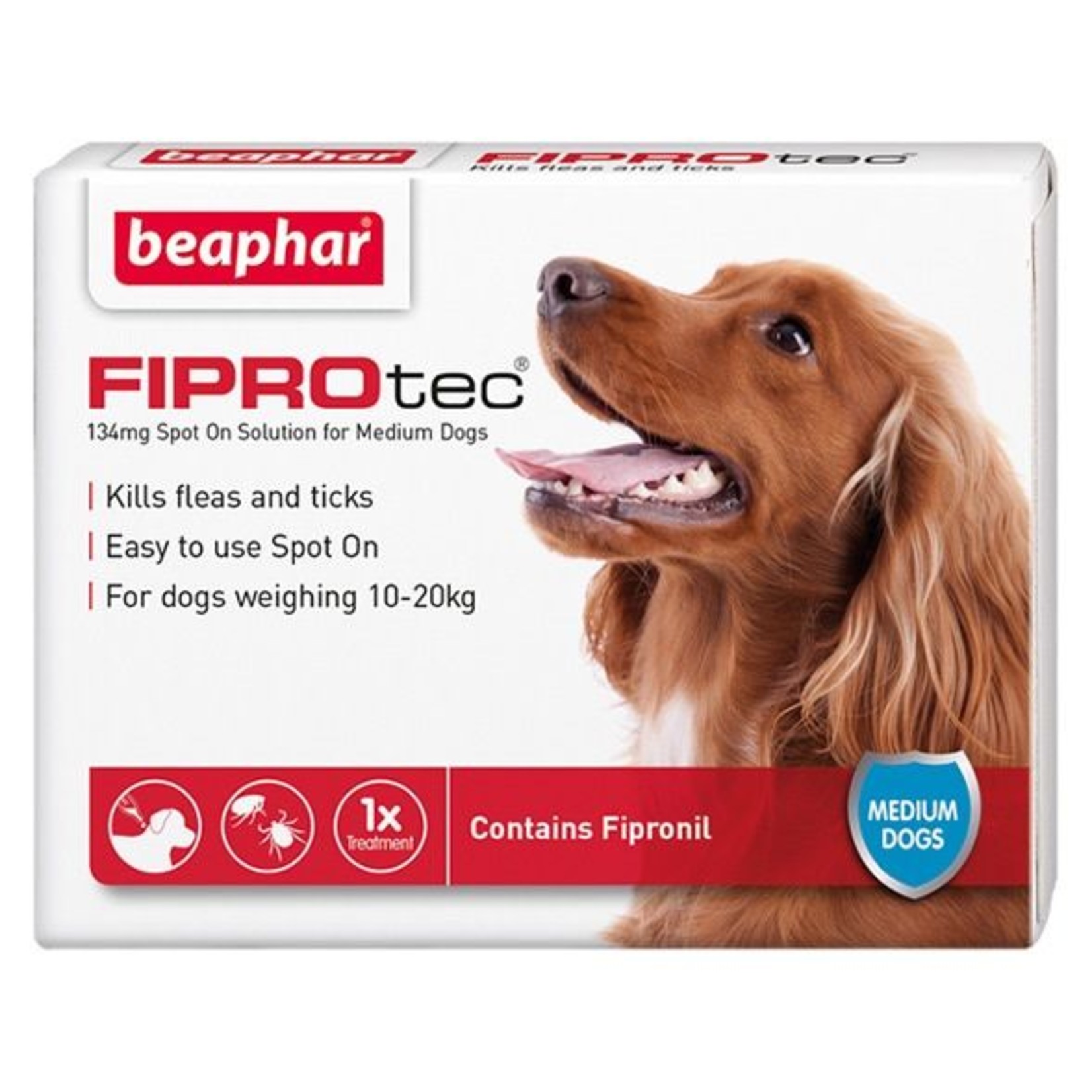 Beaphar FIPROtec Flea & Tick Spot On Solution for Medium Dogs