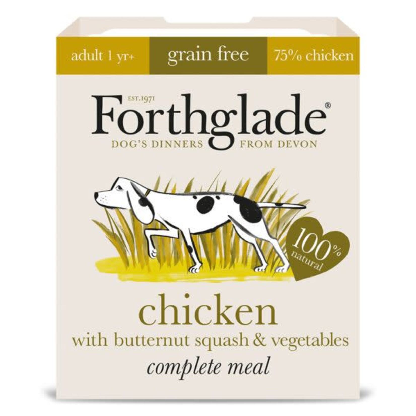 Forthglade Complete Grain Free Chicken with Butternut Squash & Veg Adult Wet Dog Food, 395g