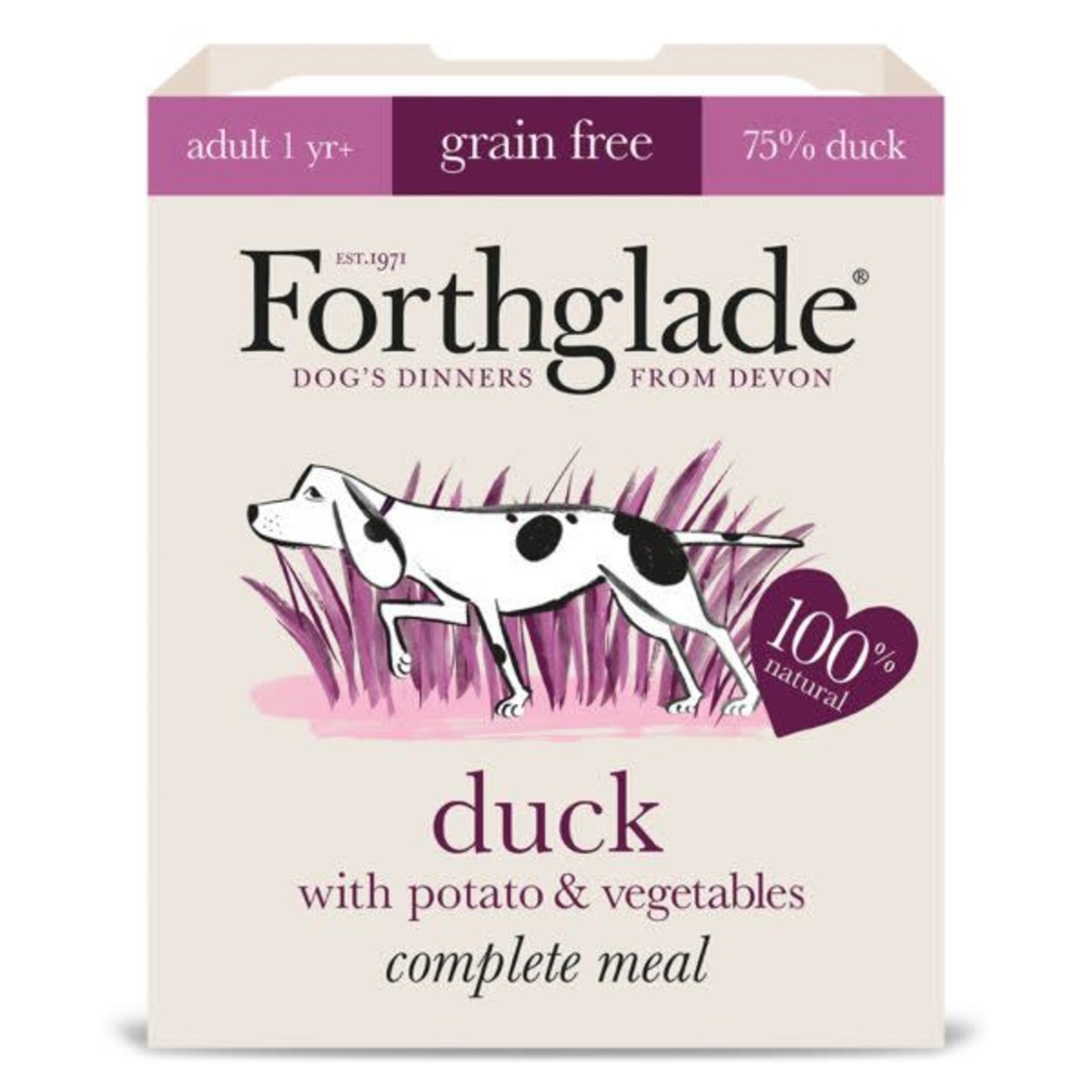 Forthglade Complete Grain Free Duck, Potato & Veg Adult Wet Dog Food, 395g