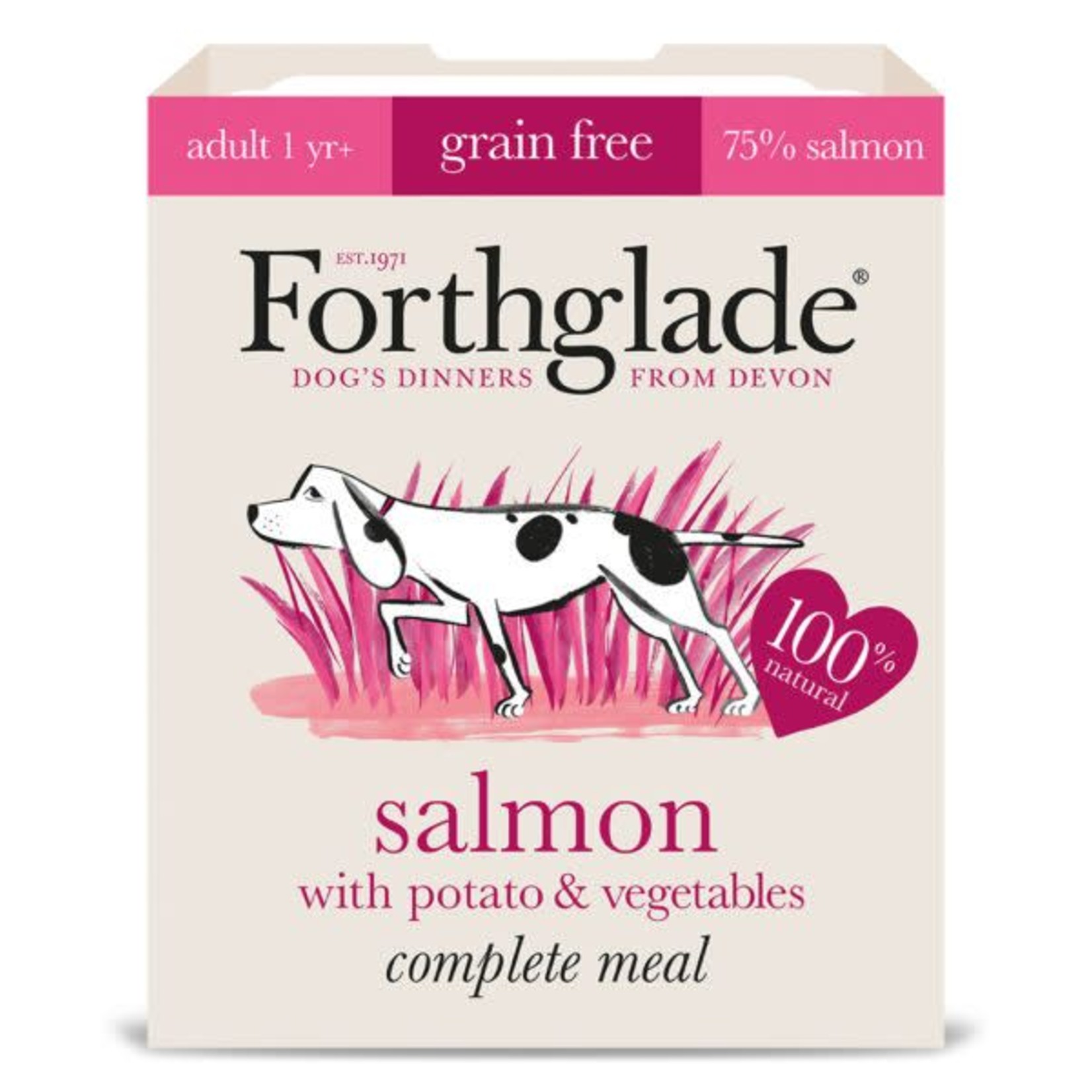 Forthglade Complete Grain Free Salmon, Potato & Veg Adult Wet Dog Food, 395g