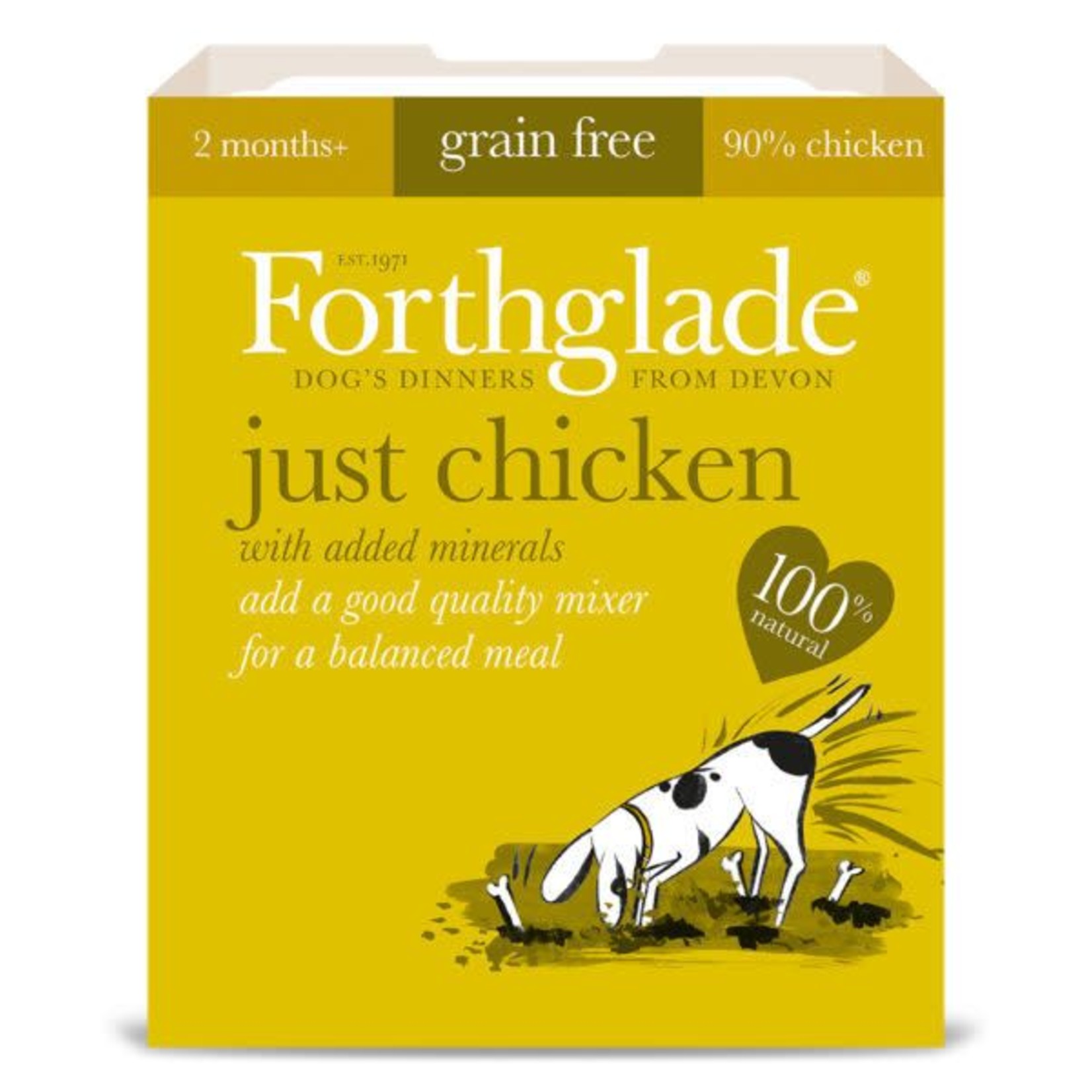 Forthglade Just Chicken Grain Free 2 Months + Wet Dog Food, 395g