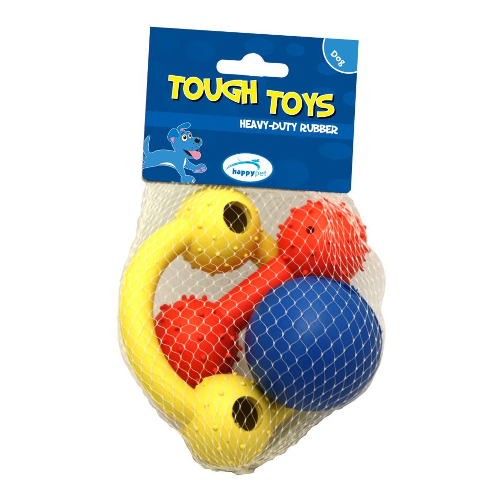 Happy Pet Rubber Dog Toys, Multipack, 3 pack