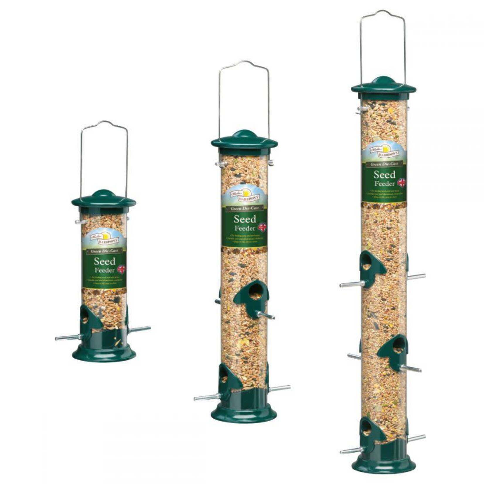 Harrisons Green Die-Cast Aluminium Seed Wild Bird Feeder