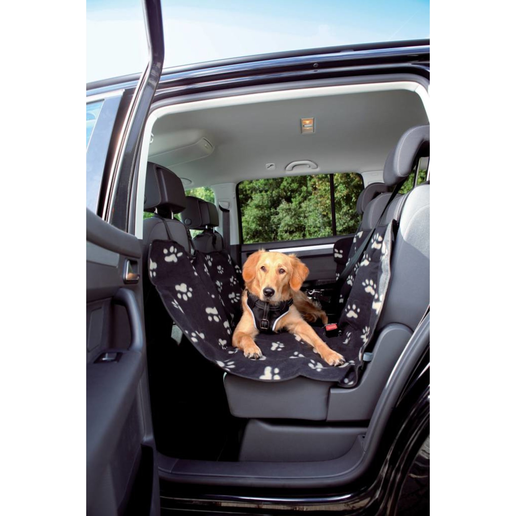 Trixie Car Rear Seat Cover, Black & Beige, 1.4 x 1.45m