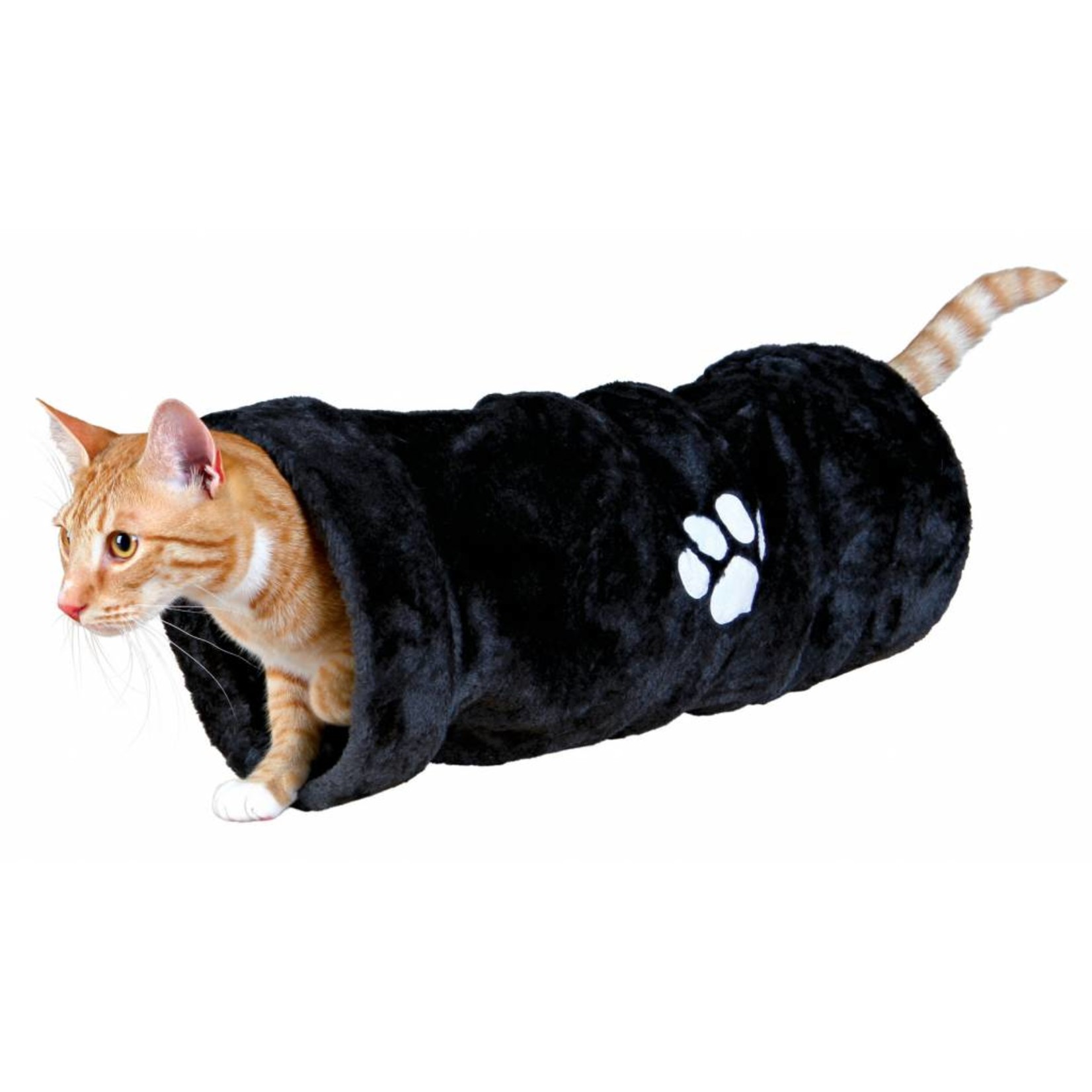 Trixie Playing Plush Cat Tunnel, Anthracite, 22 x 60cm