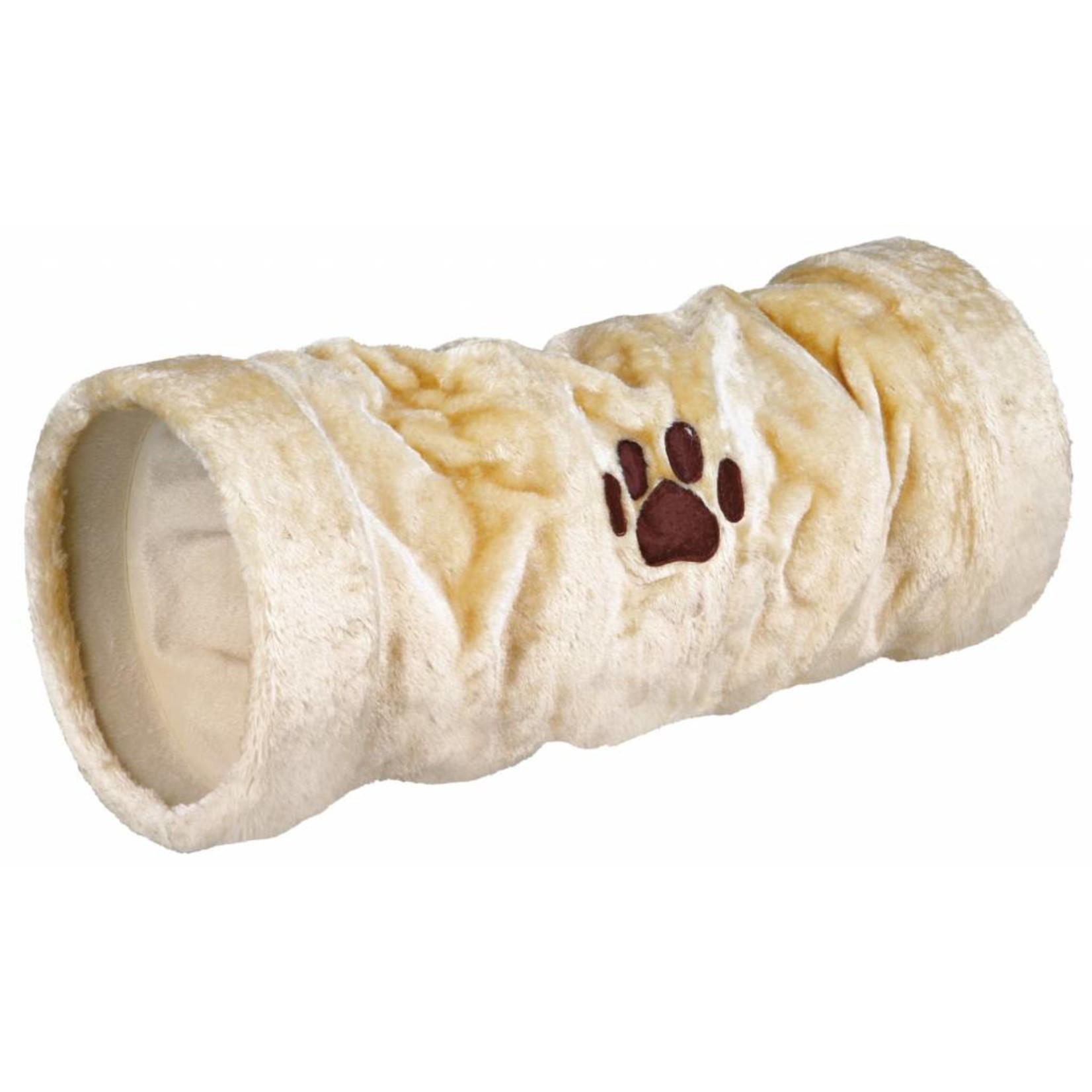 Trixie 'CLEARANCE' Playing Plush Cat Tunnel, Beige, 22 x 60cm