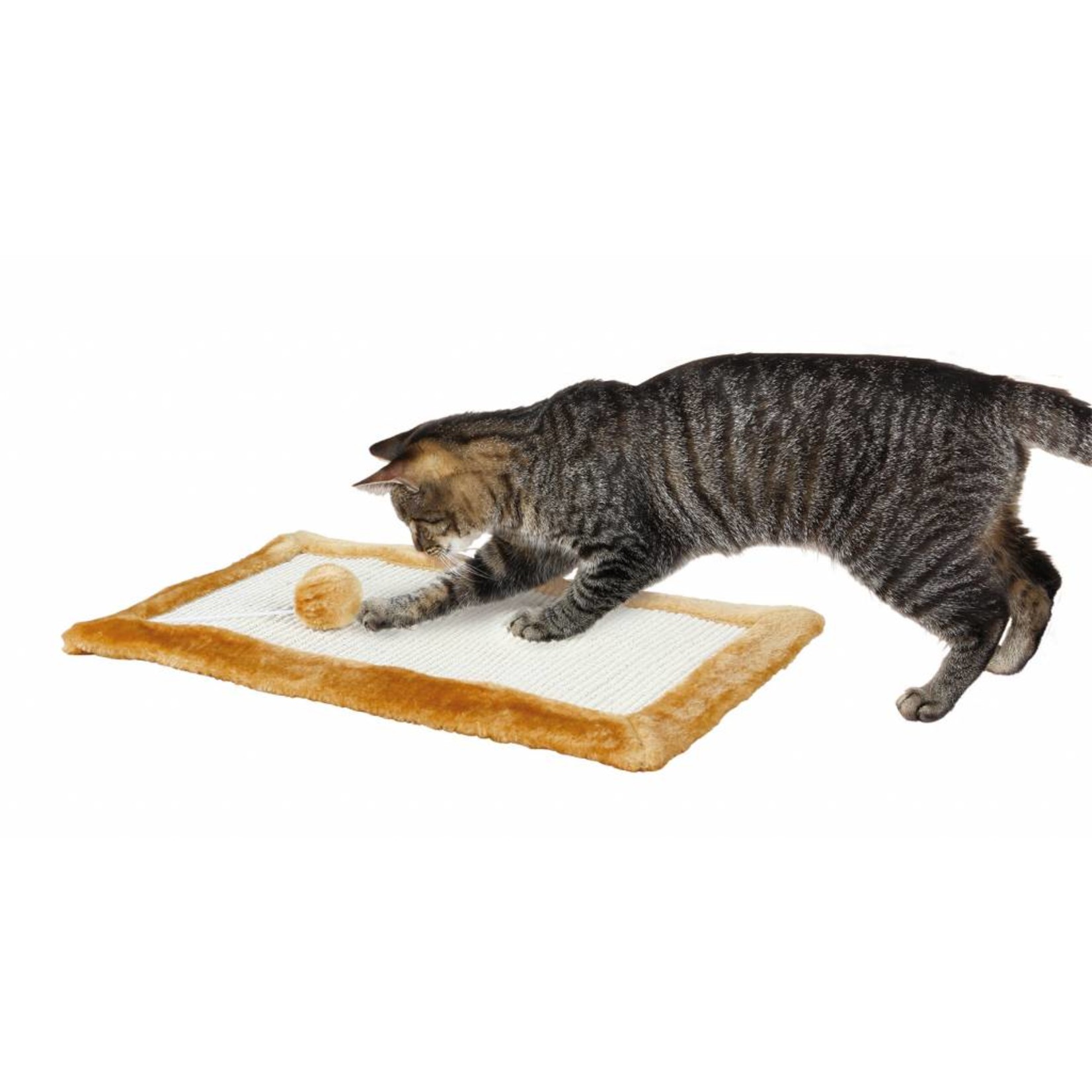 Trixie Cat Scratching Mat with Plush Border, Brown, 55 x35cm