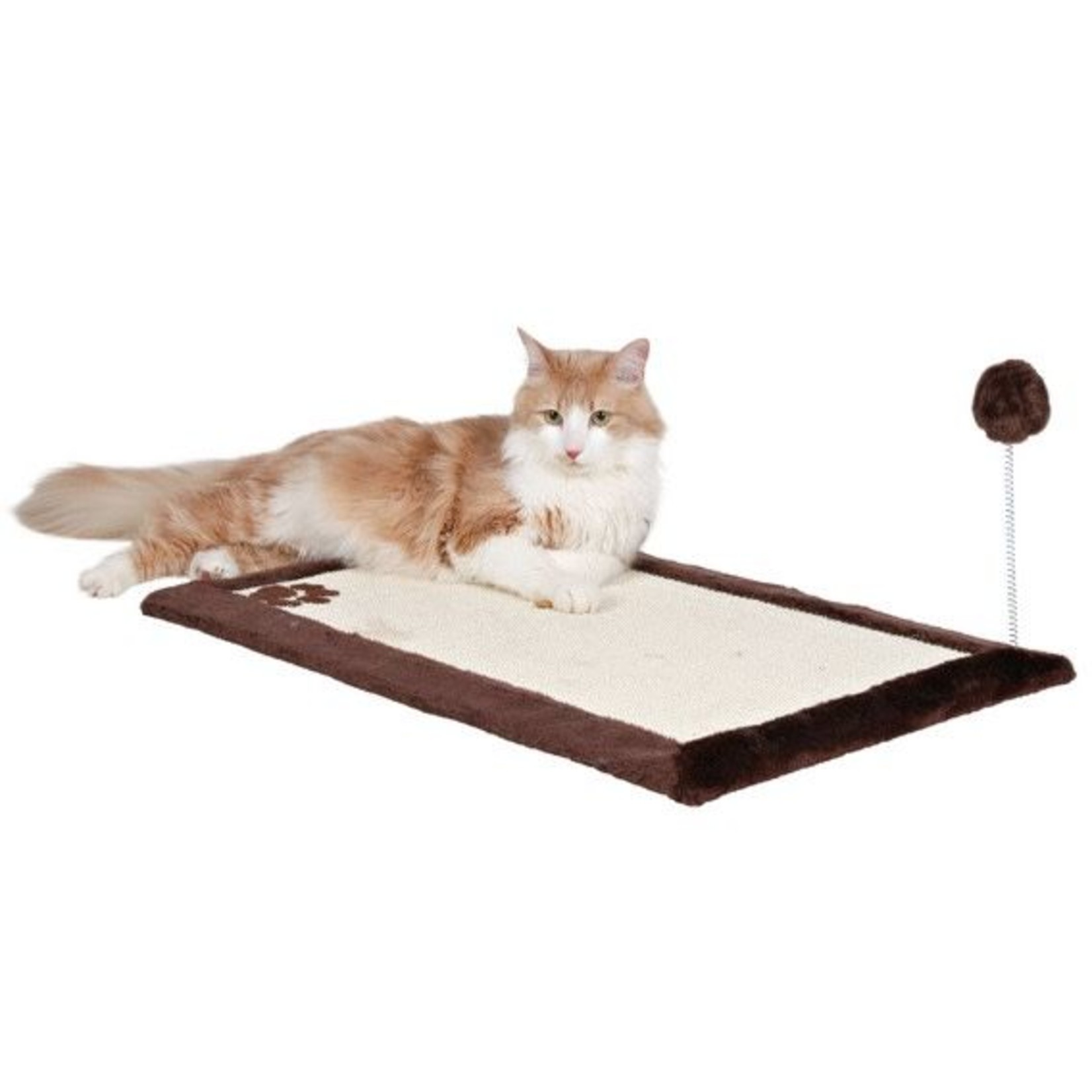 Trixie Cat Scratching Mat with Plush Border, Brown, 70 x 45cm