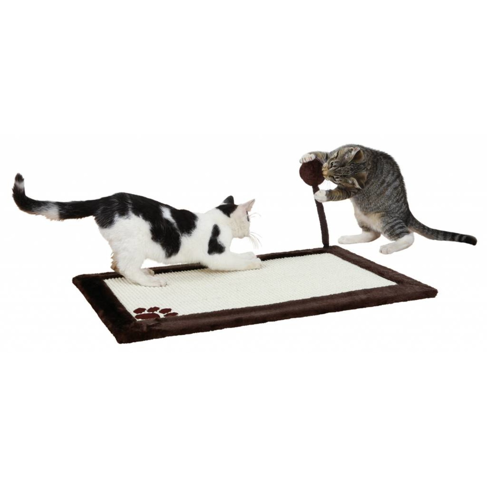 Trixie Cat Scratching Mat with Plush Border, Brown, 70 x 45cm