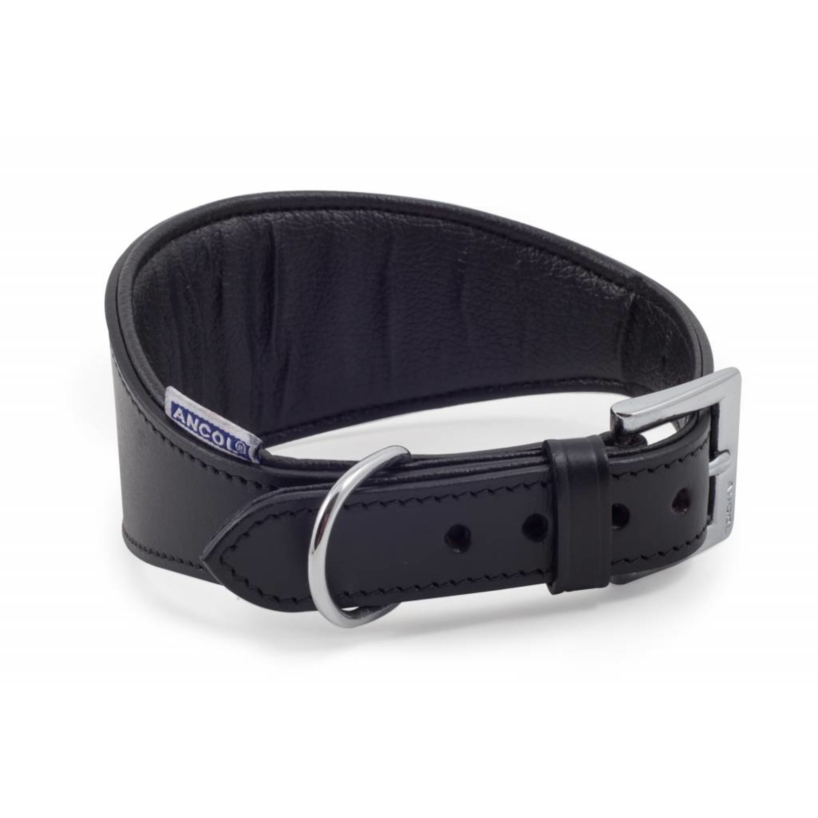 Ancol Heritage Padded Whippet & Greyhound Dog Collar 35cm Black