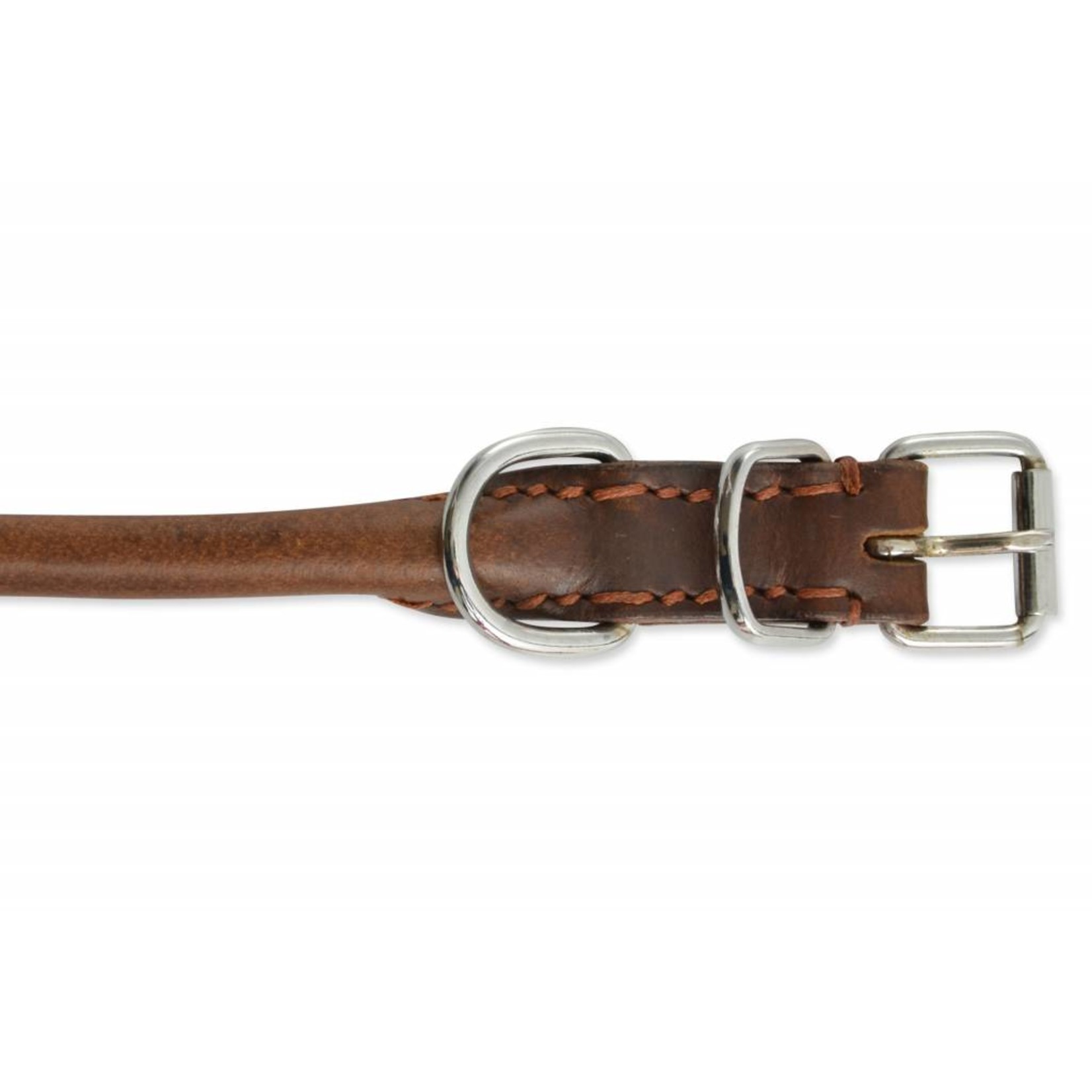 Ancol Heritage Round Sewn Leather Dog Collar, Chestnut