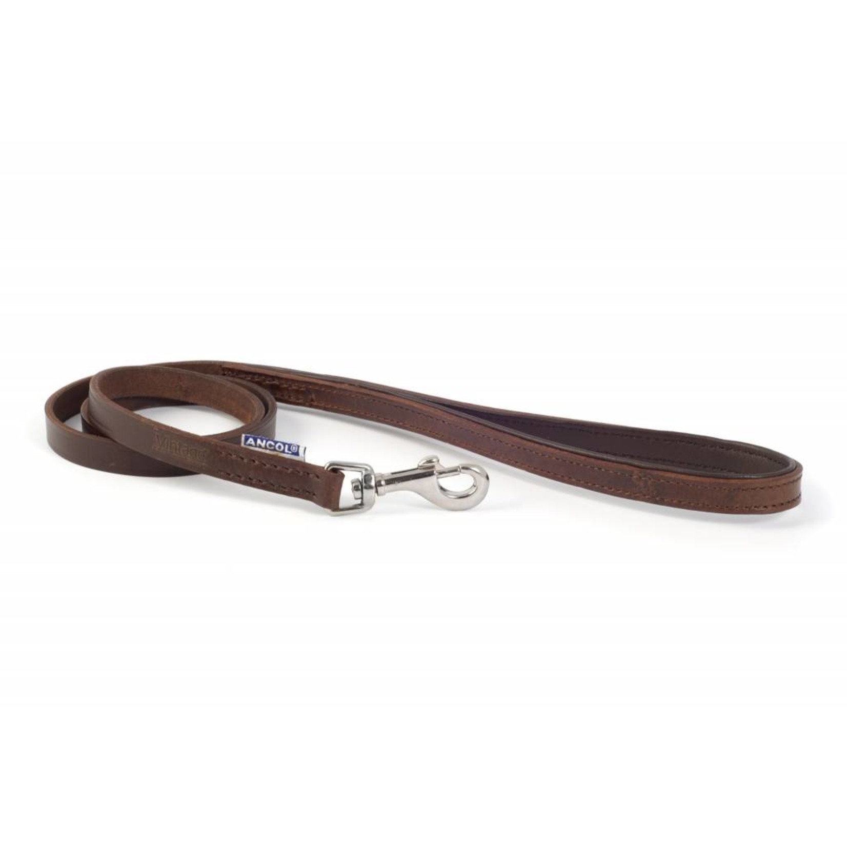 Ancol Heritage Vintage Padded Leather Dog Lead 100cm x 12mm, Chestnut