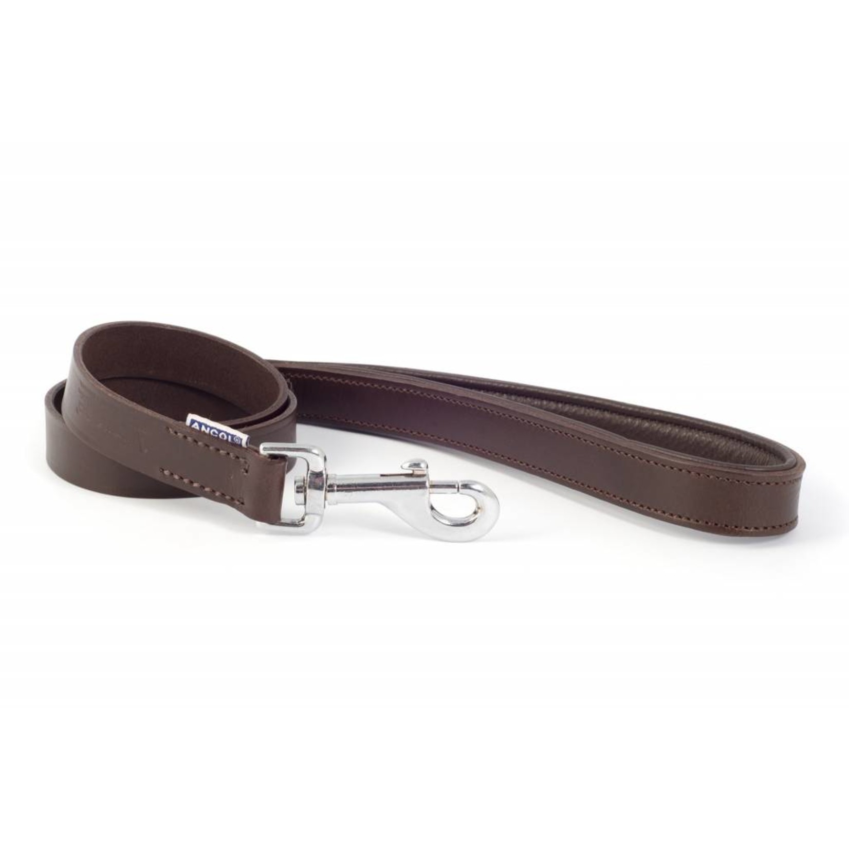 Ancol Heritage Vintage Padded Leather Dog Lead 100cm x 22mm, Chestnut