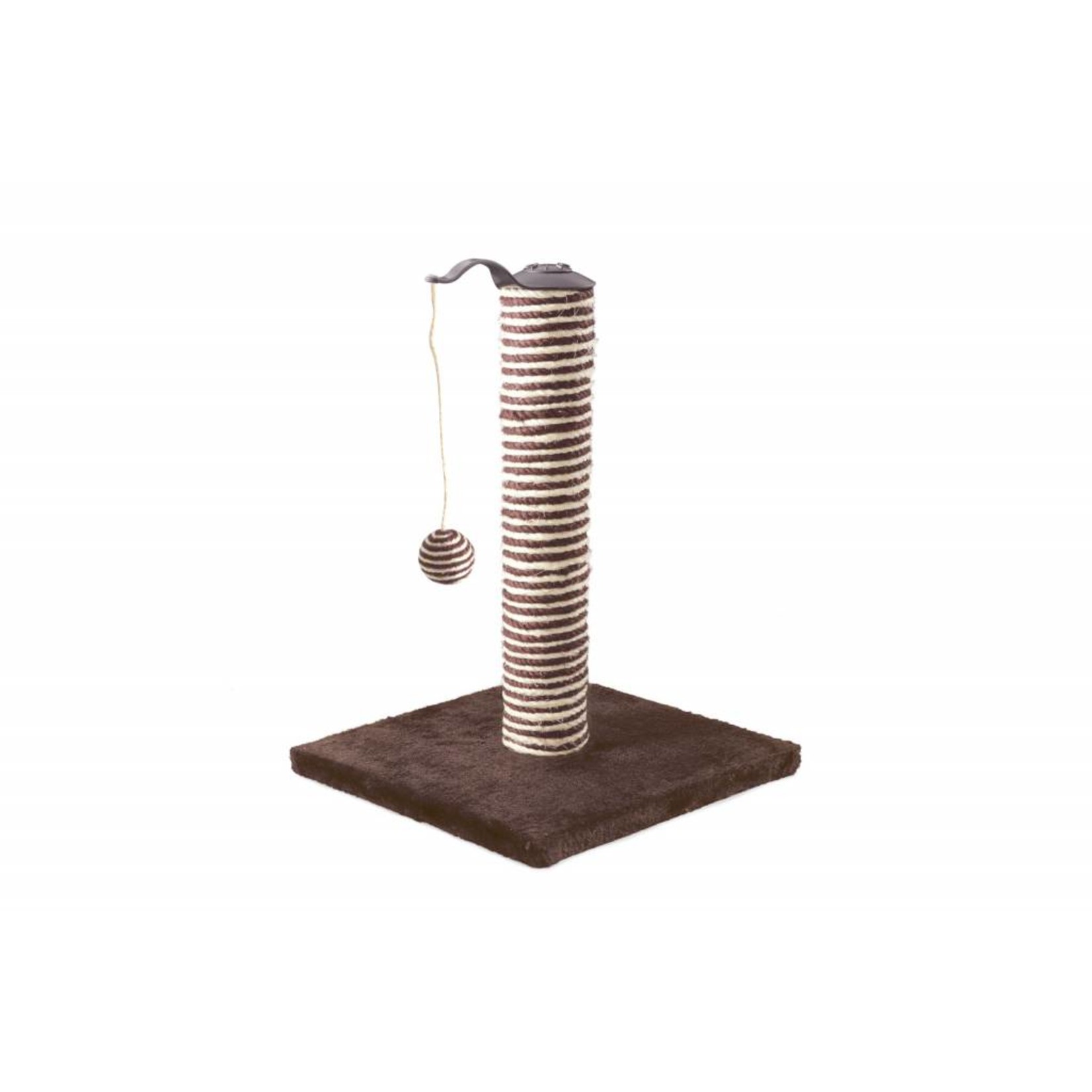 Ancol Premo Deluxe Cat Scratching Post With Toy, Brown