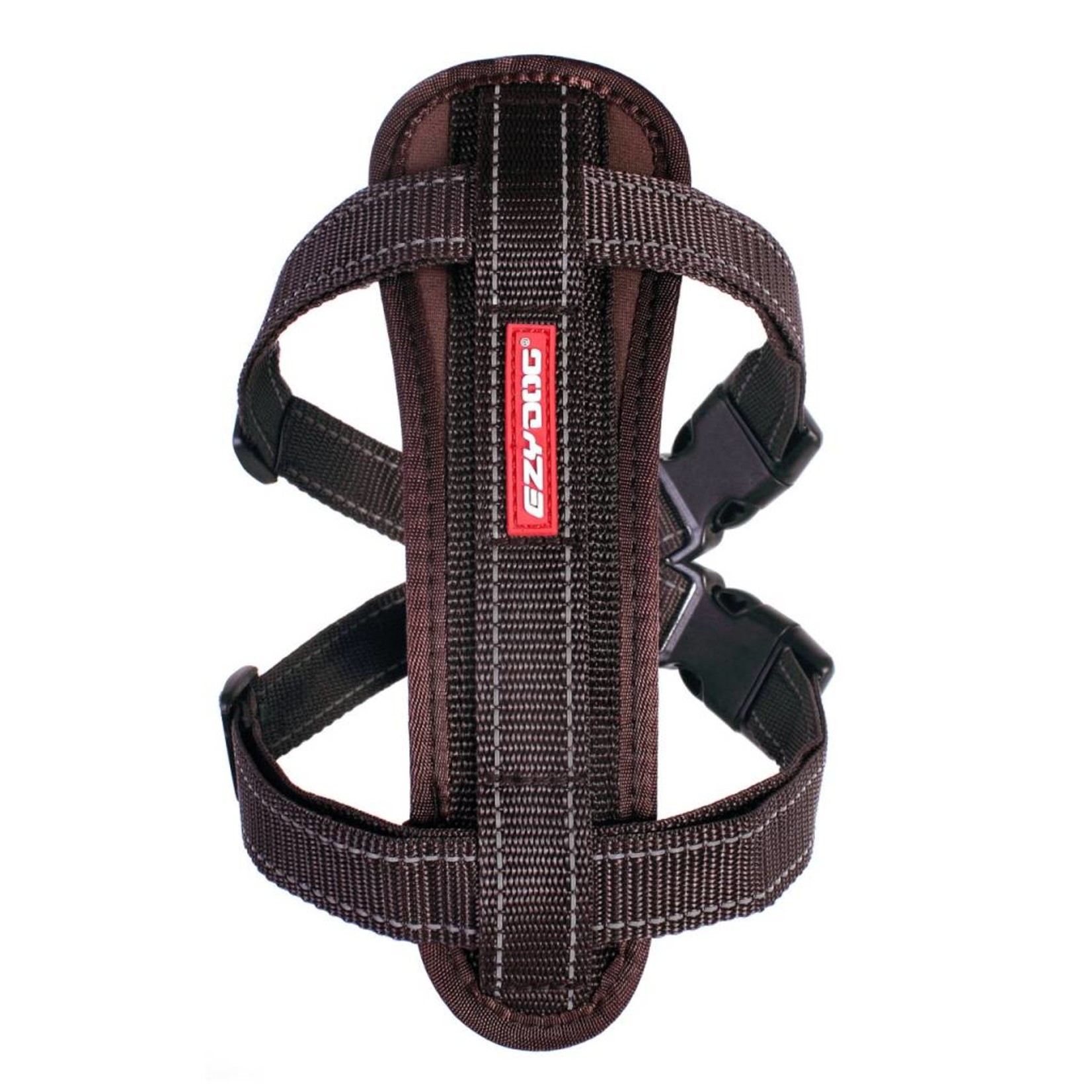 EzyDog Chest Plate Dog Harness with Seat Belt Loop, Chocolate