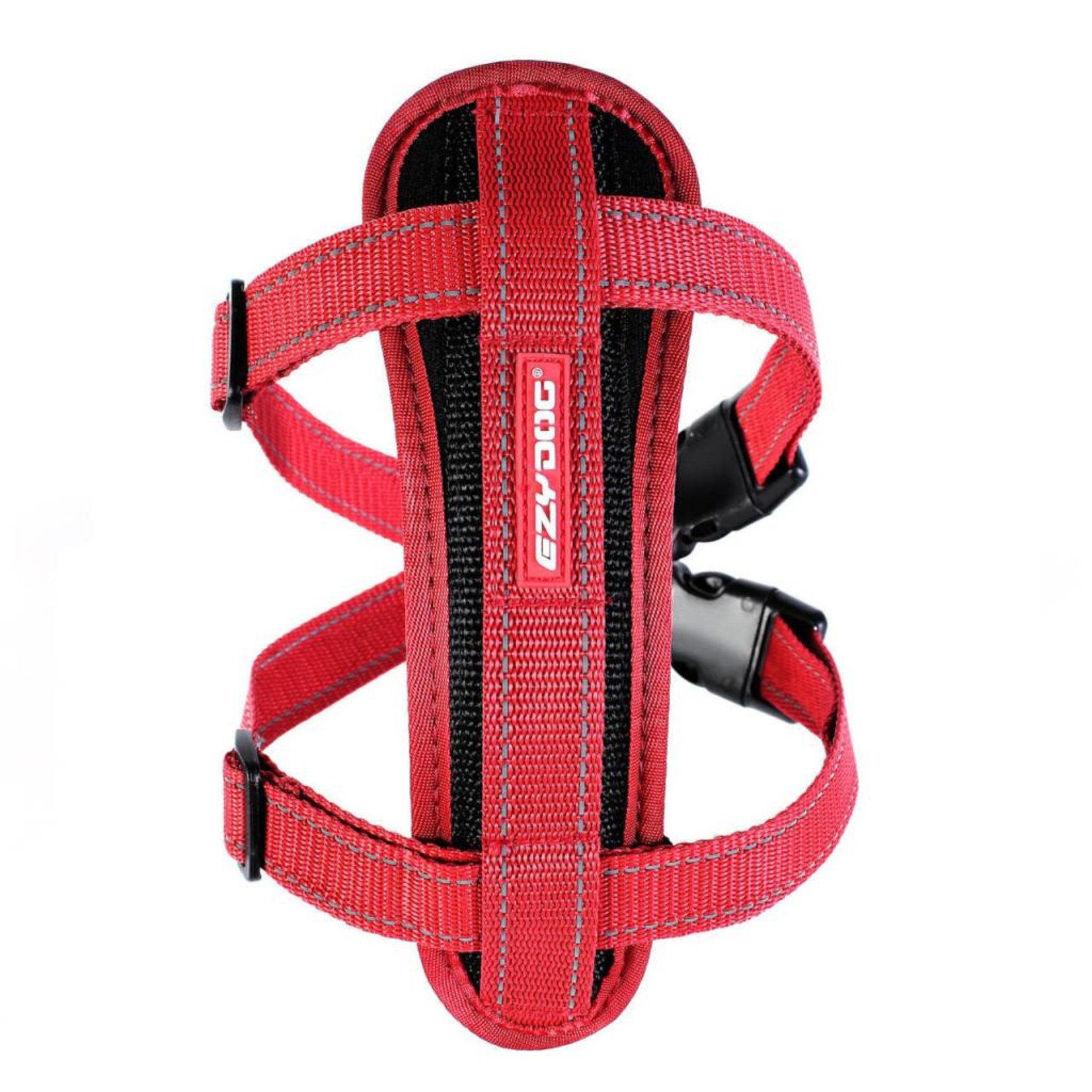 EzyDog Chest Plate Dog Harness with Seat Belt Loop, Red