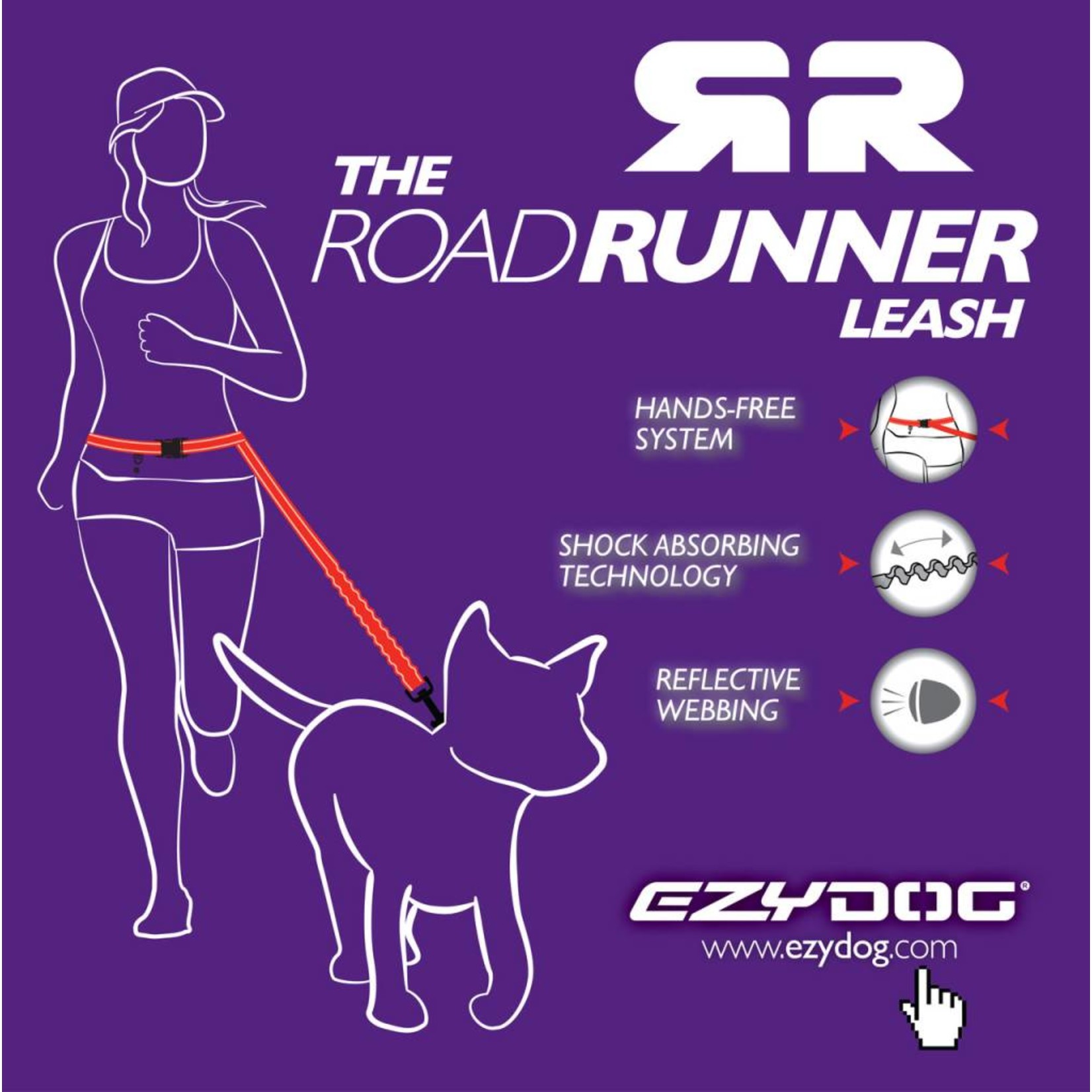 EzyDog Road Runner Hands Free, Shock Absorbing Dog Lead