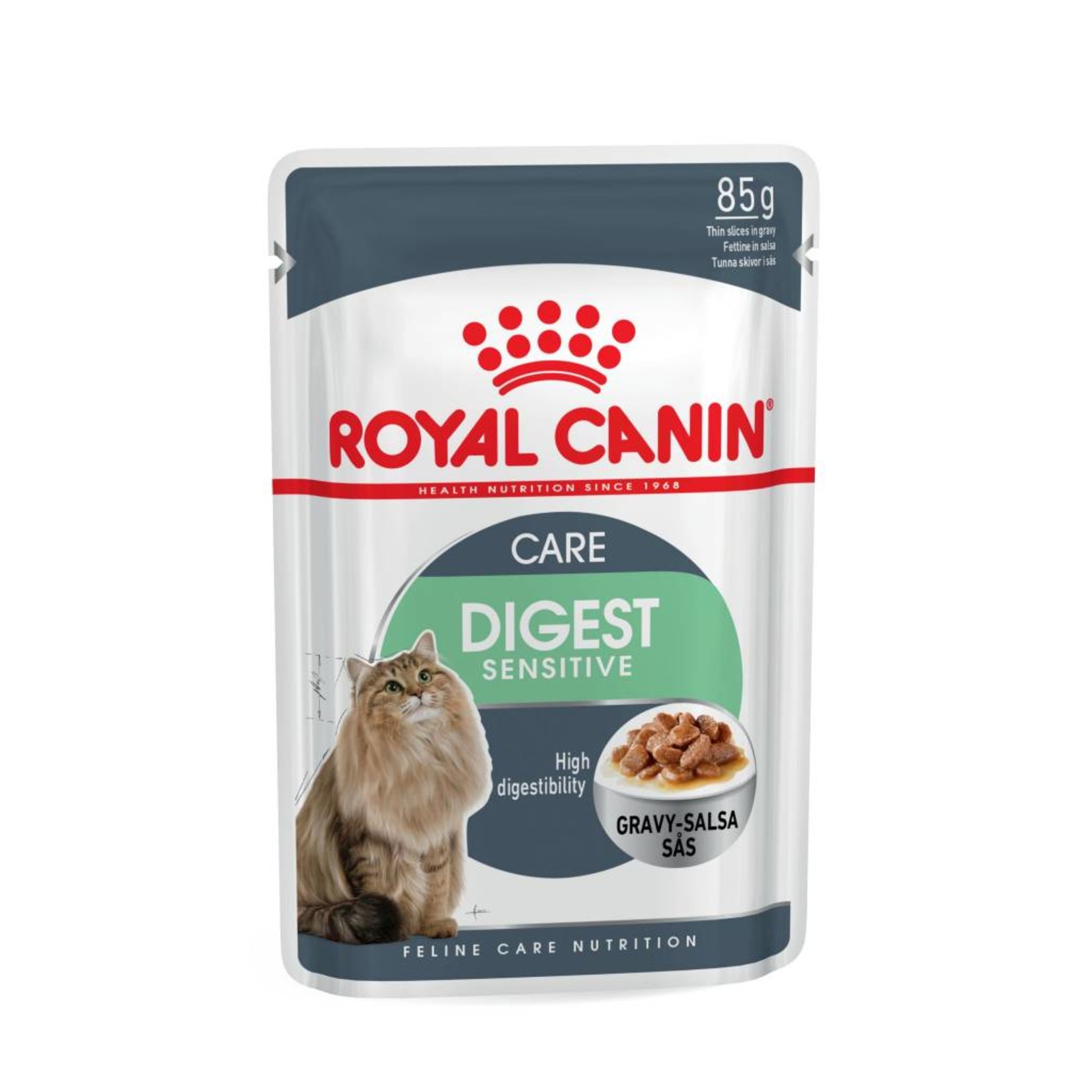 Royal Canin Digest Sensitive Adult Cat Wet Food Pouch with Gravy, 85g