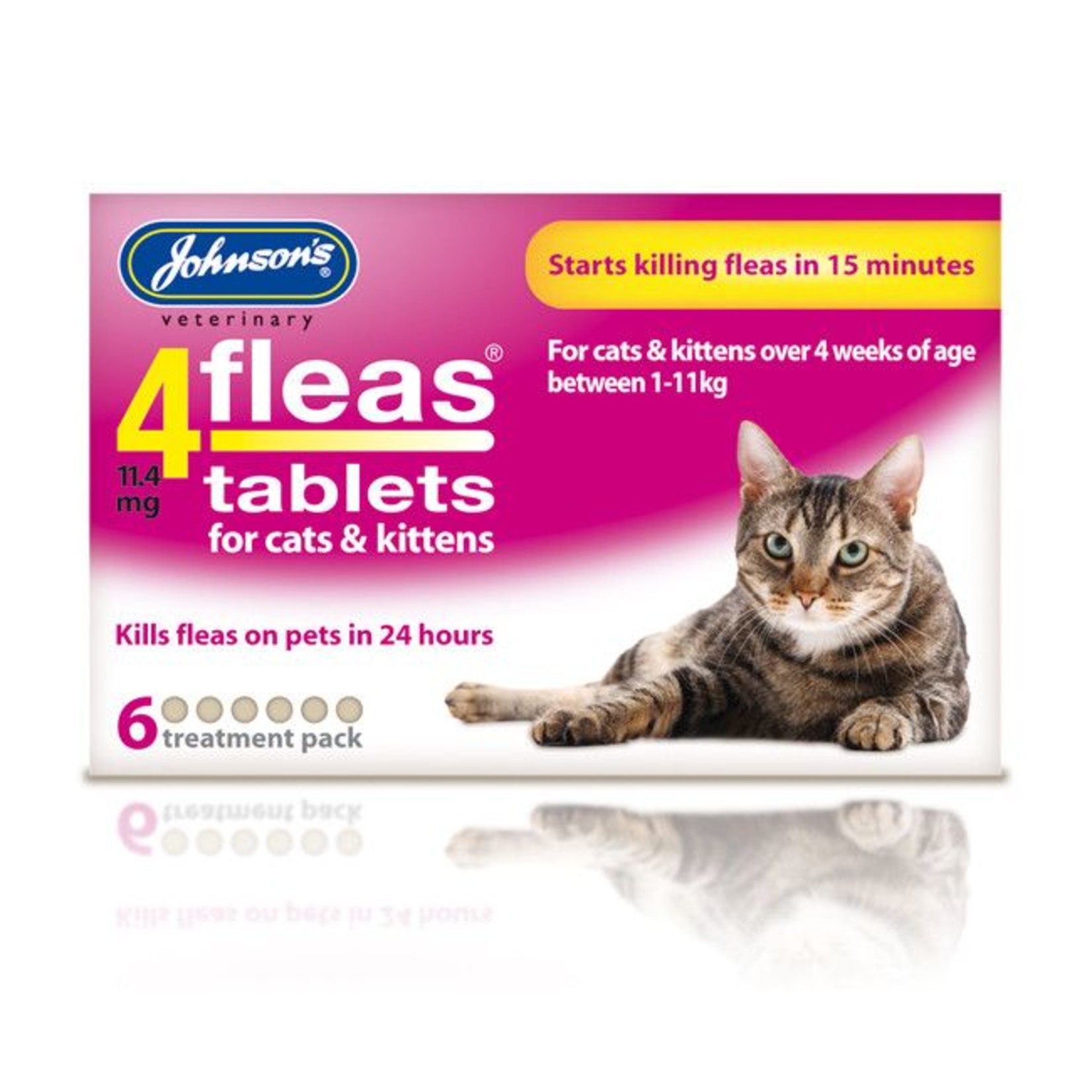 Johnson's Veterinary 4Fleas Tablets for Cats & Kittens, 6 treatment pack