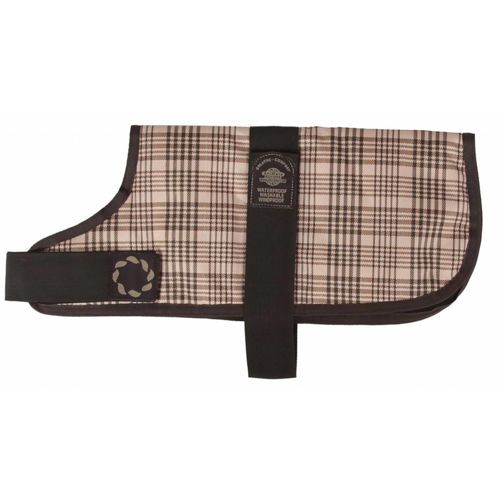 Animate Breathe Comfort Padded Brown Check Dog Coat