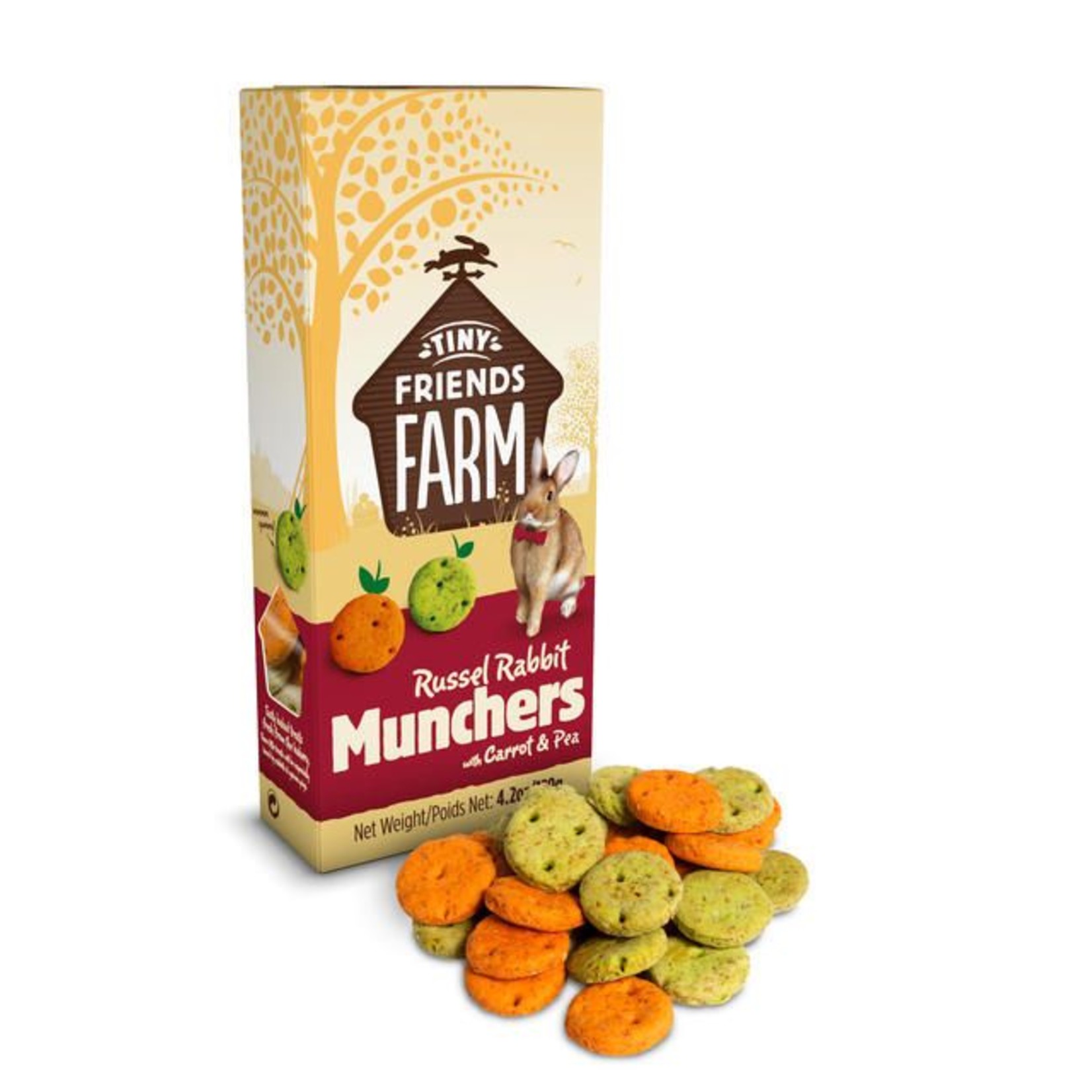 Supreme Tiny Friends Farm Russel Rabbit Munchers with Carrot & Pea Treats, 120g