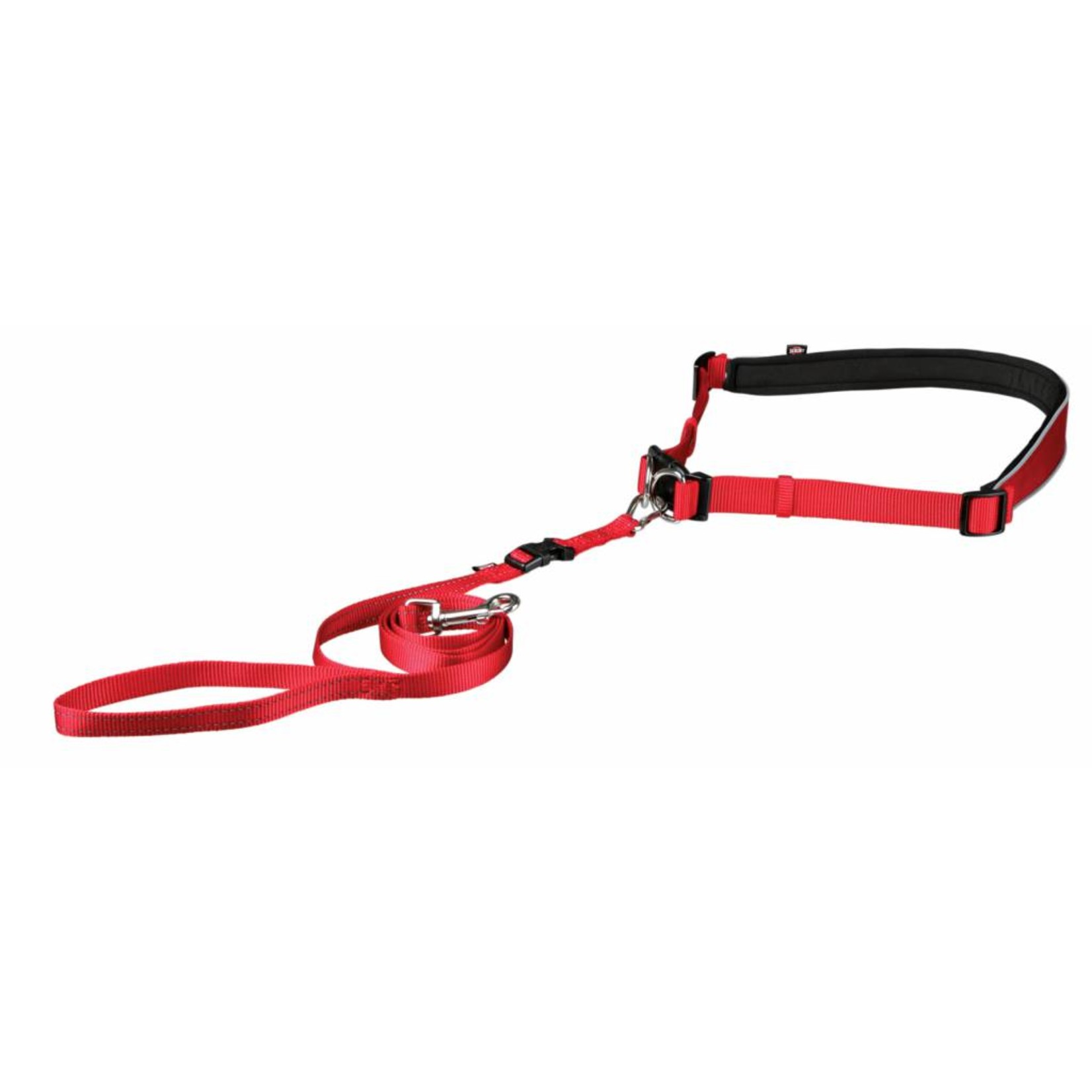 Trixie Waist Belt with Dog Lead, Red, Small - Medium