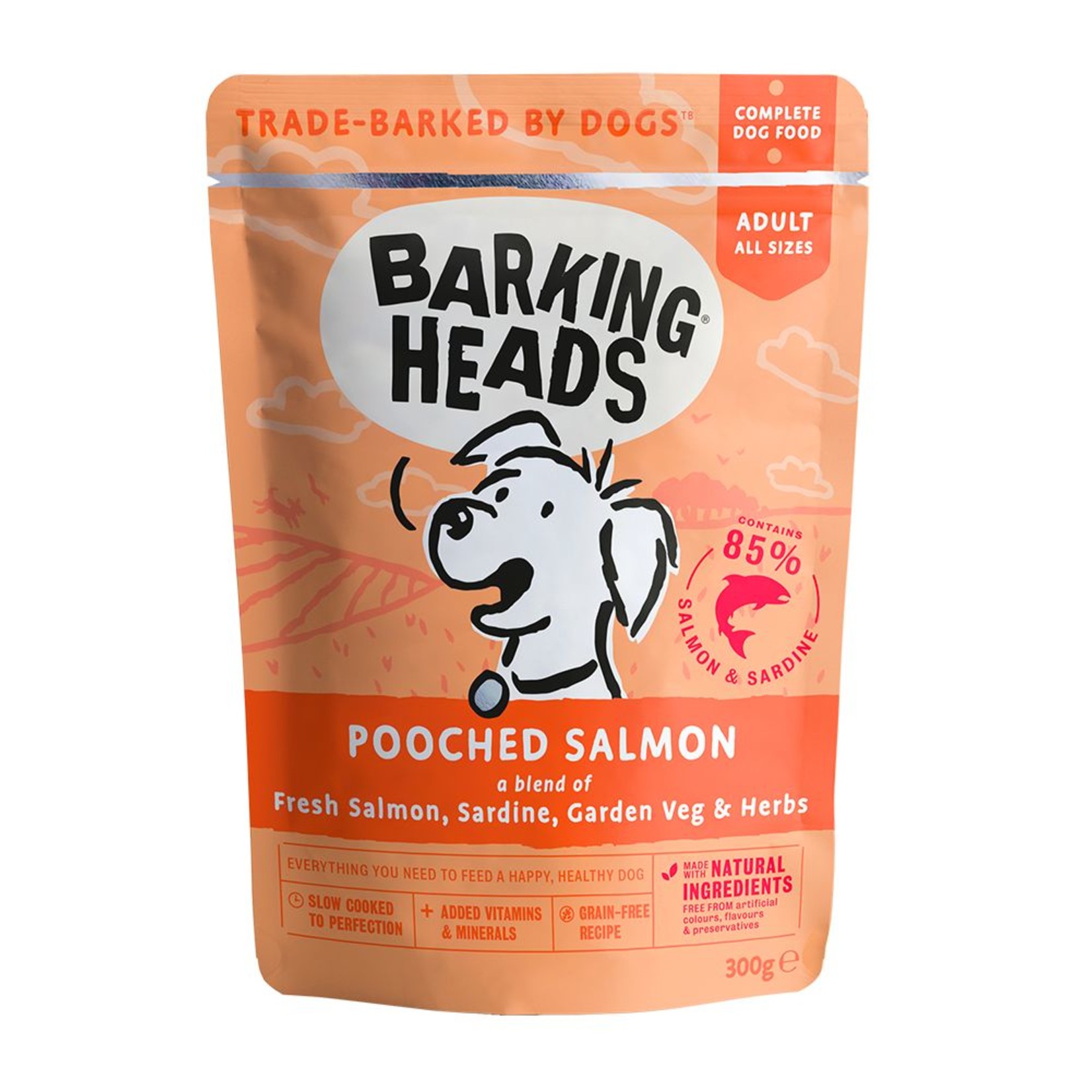 Barking Heads Pooched Salmon Adult Wet Dog Food, 300g