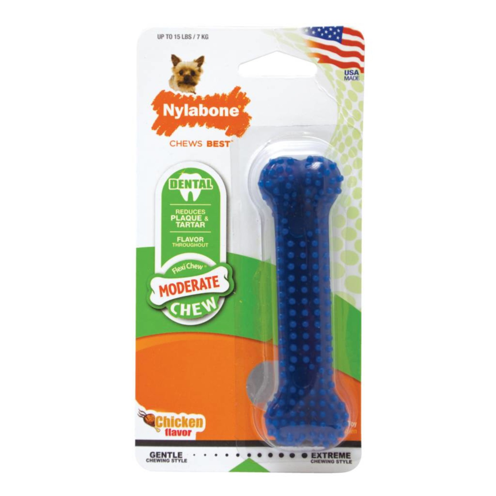 Nylabone Moderate Chew Dental Chicken Dog Chew Toy