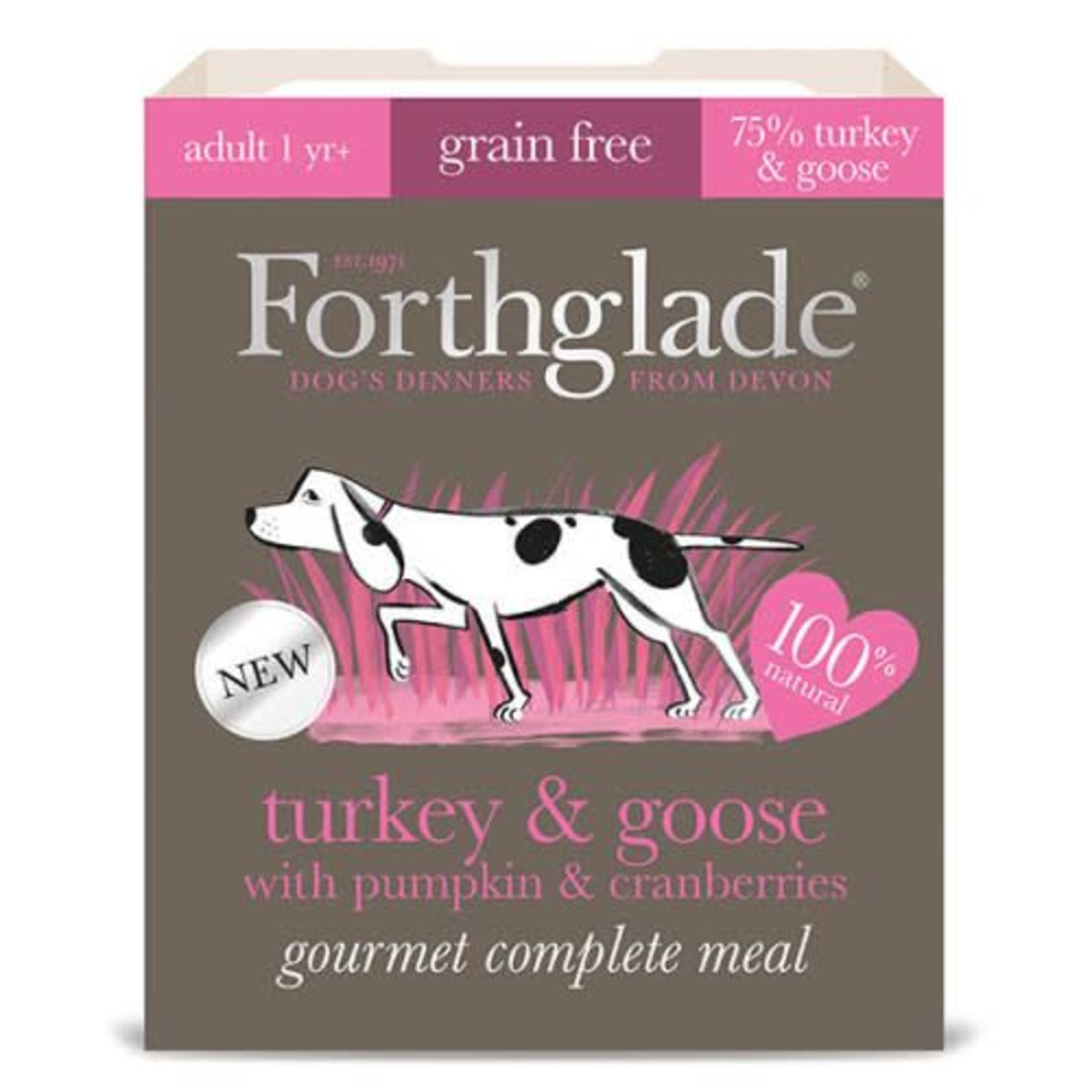 Forthglade Gourmet Grain Free Turkey & Goose Adult Wet Dog Food, 395g