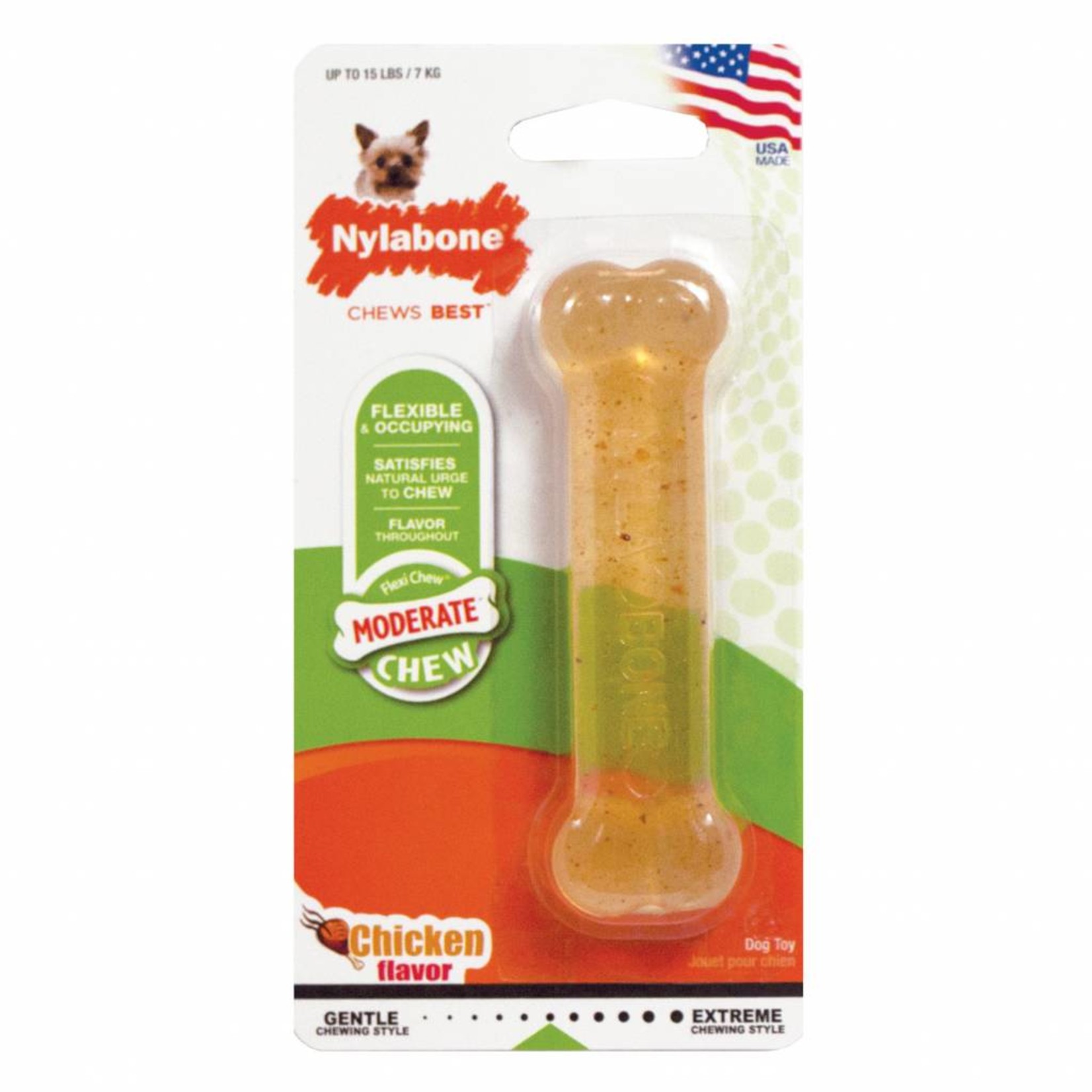 Nylabone Moderate Chew Chicken Dog Chew Toy, Small