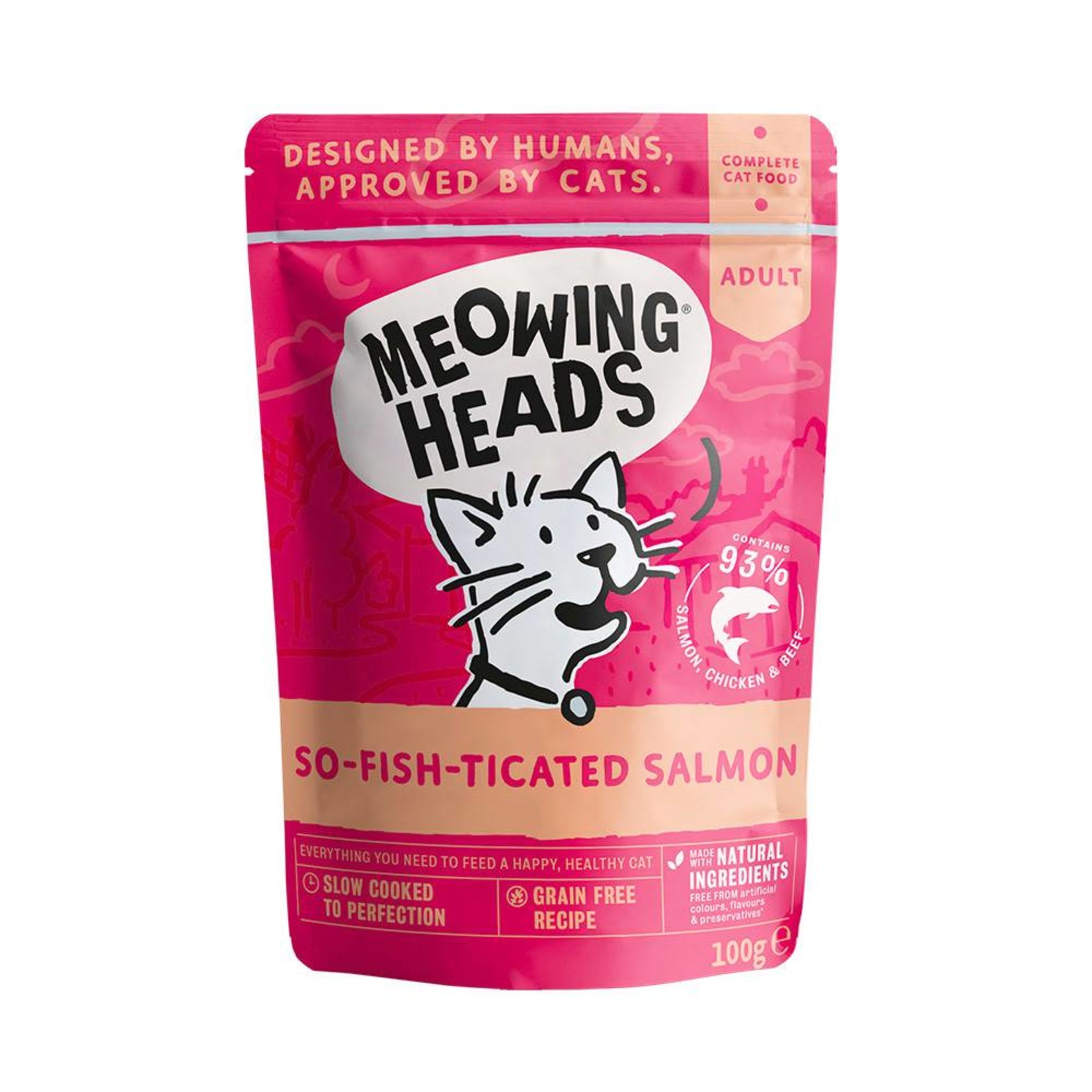 Meowing Heads So-fish-ticated Salmon Adult Cat Wet Food, 100g