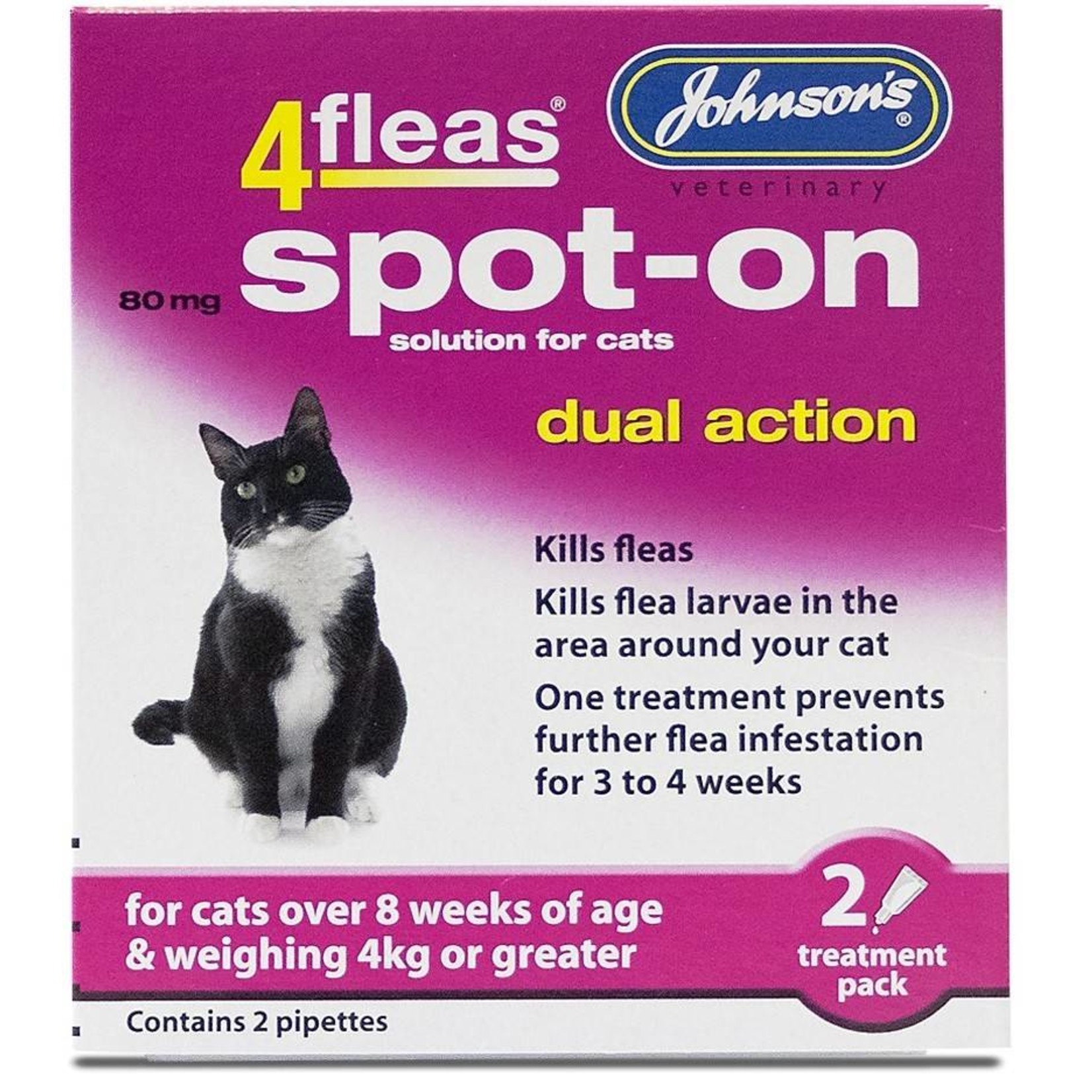 Johnson's Veterinary 4fleas Dual Action Spot-on for Cats over 4kg
