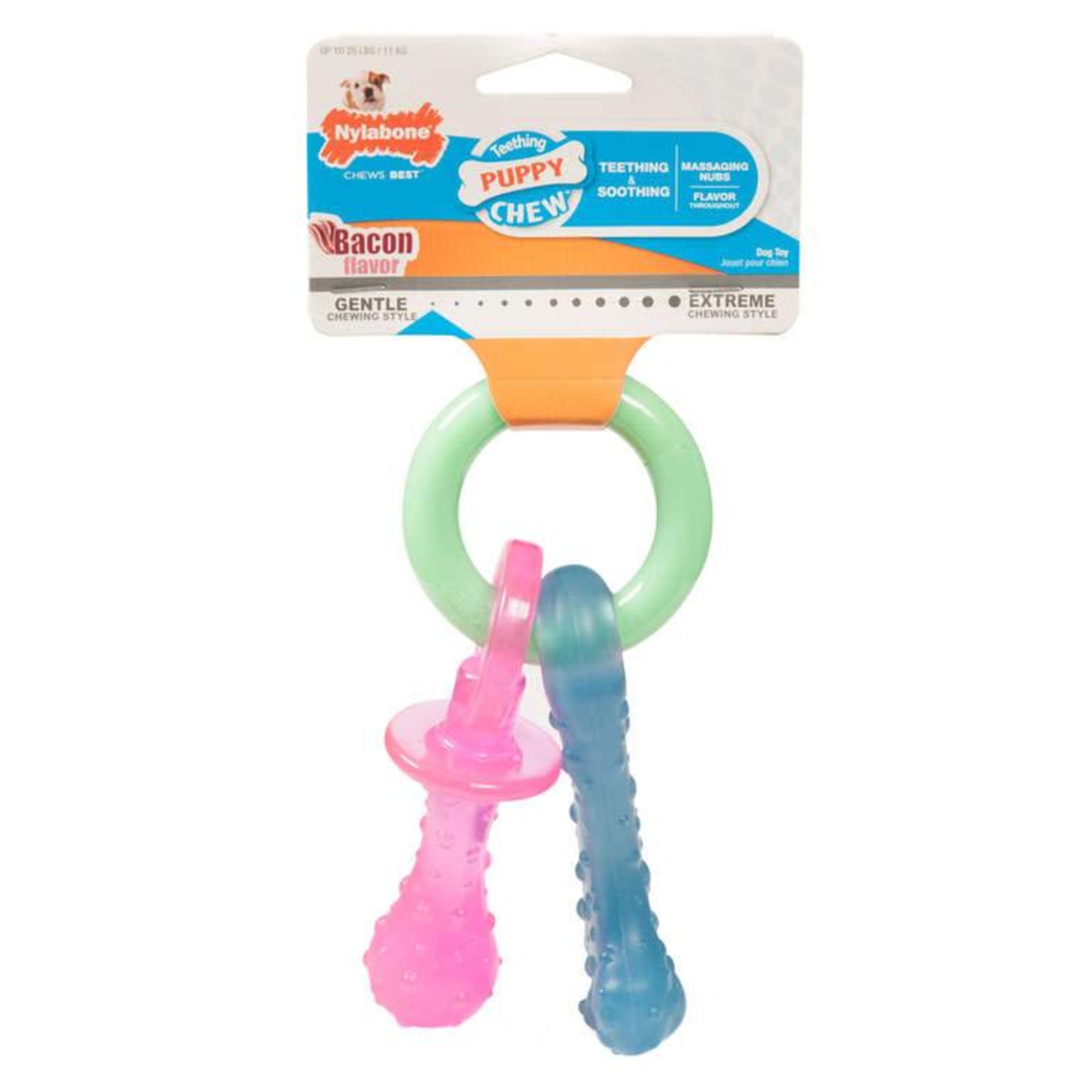 Nylabone Puppy Pacifier Bacon Dog Chew, X Small