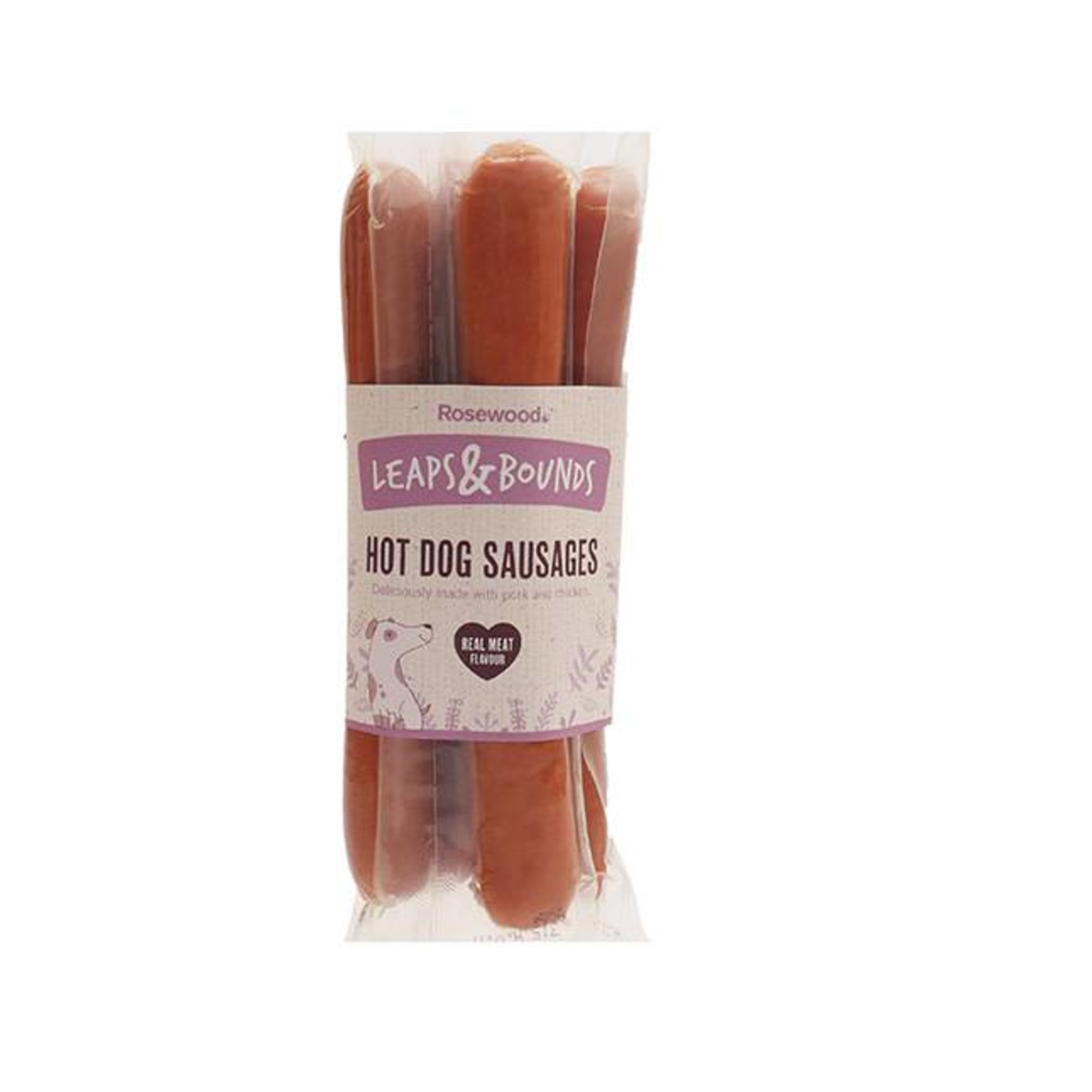 Rosewood Leaps & Bounds Hotdogs Dog Treats, 4 pack, 220g