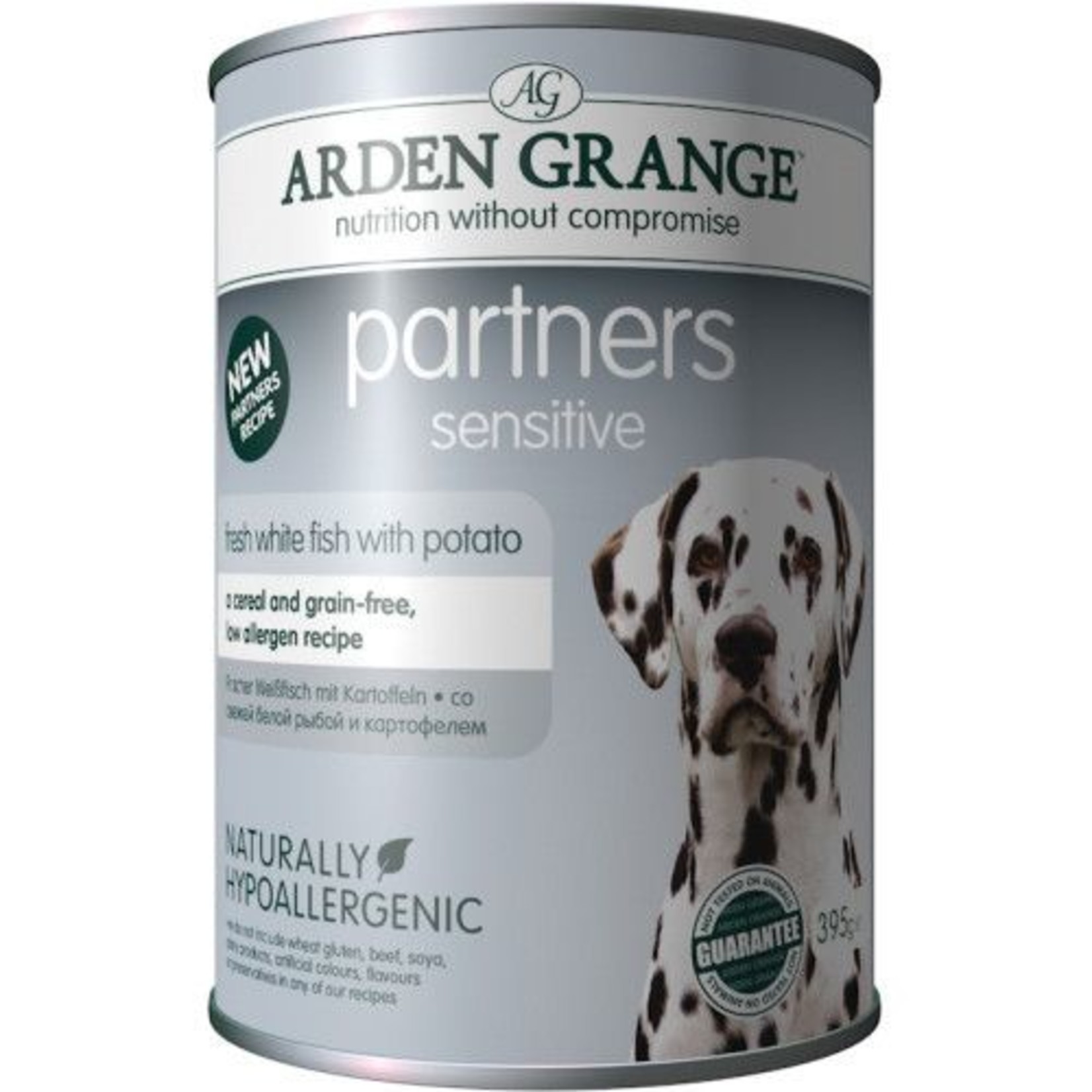 Arden Grange Partners Sensitive Wet Dog Food, White Fish & Potato 395g, pack of 6