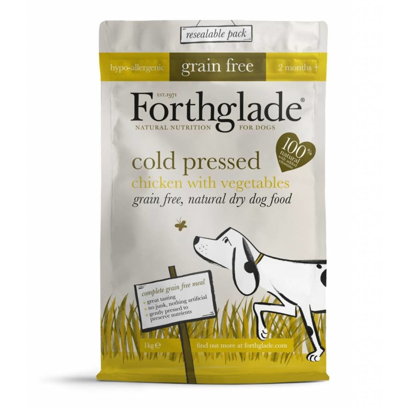 Forthglade Cold Pressed Grain Free Dry Dog Food from 2 Months + Chicken with Sweet Potato