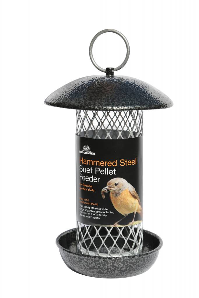 Hammered Steel Suet Pellet Wild Bird Feeder Pet Care By Post