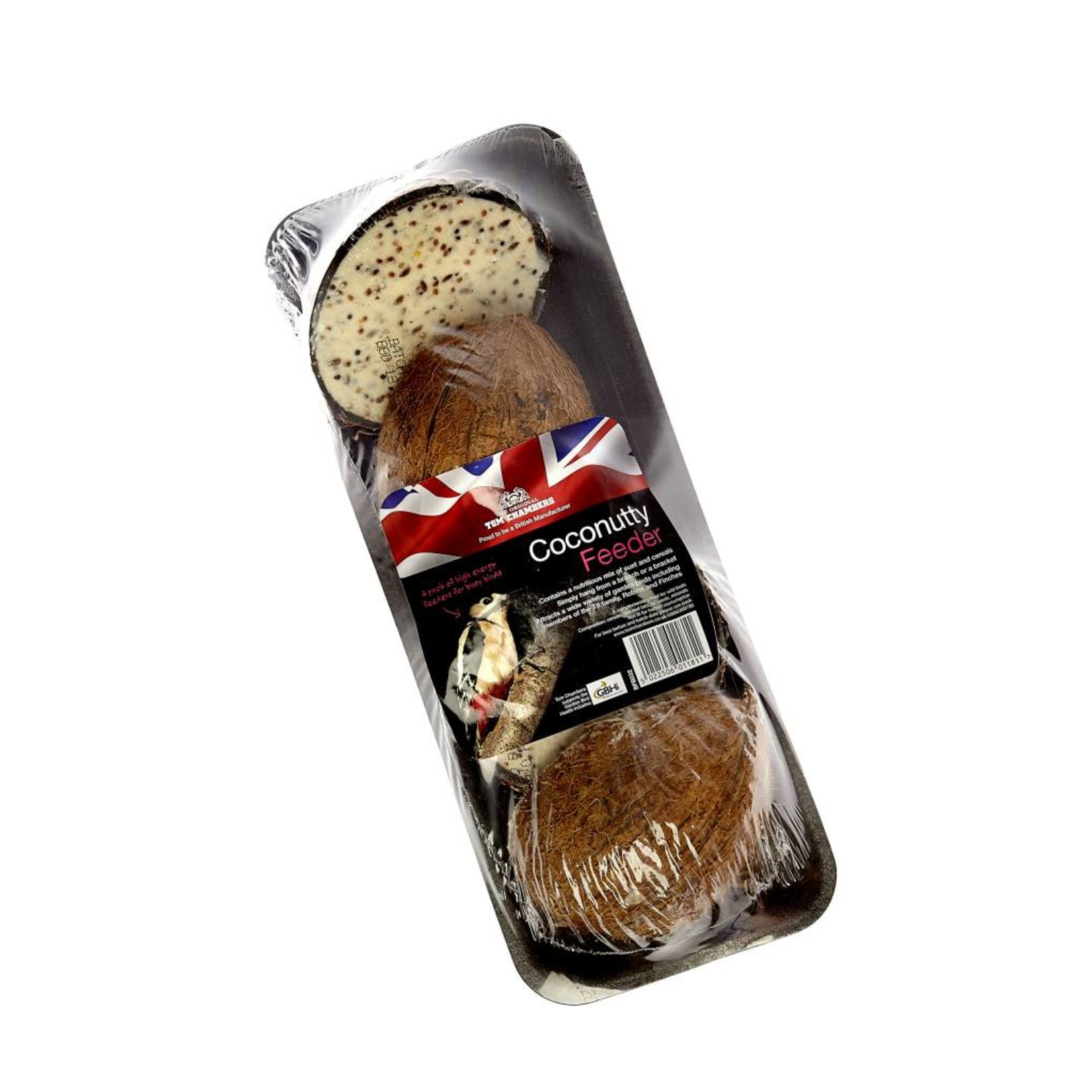 Tom Chambers Half Coconut Suet & Seed Wild Bird Feeders, 4 pack