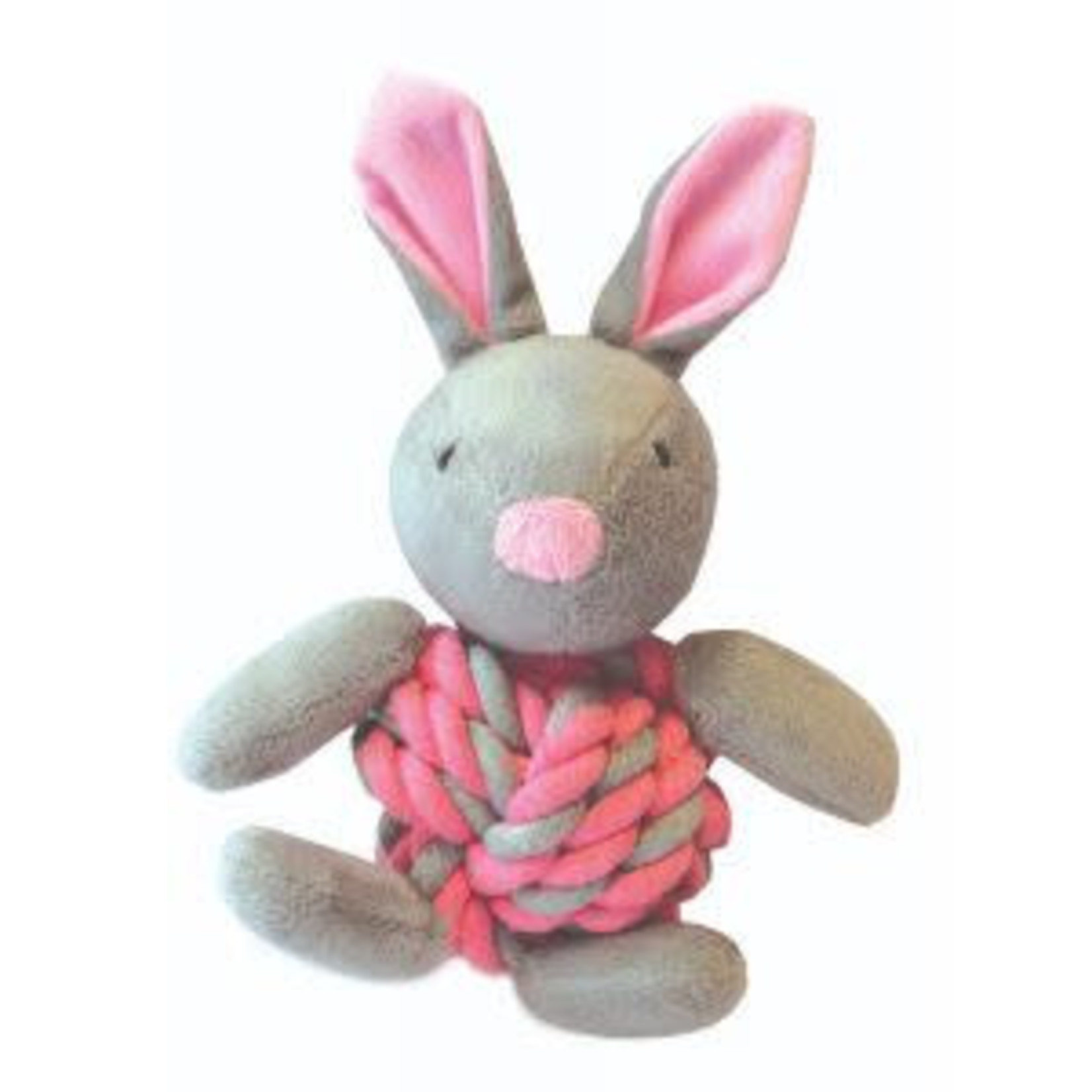 Happy Pet Little Rascals Knottie Bunny Dog Toy, Pink