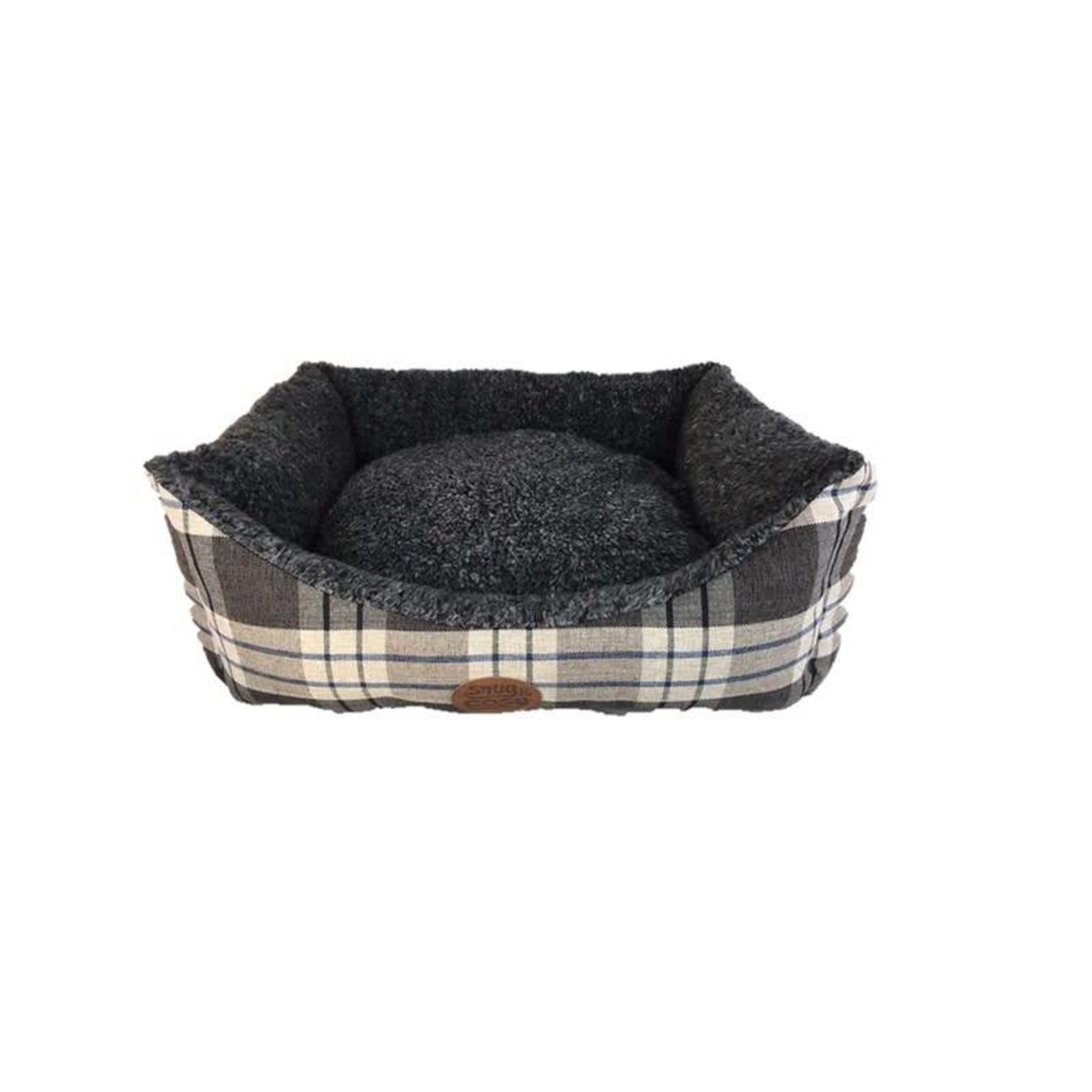 Snug & Cosy Kensington Check Grey Dog Bed