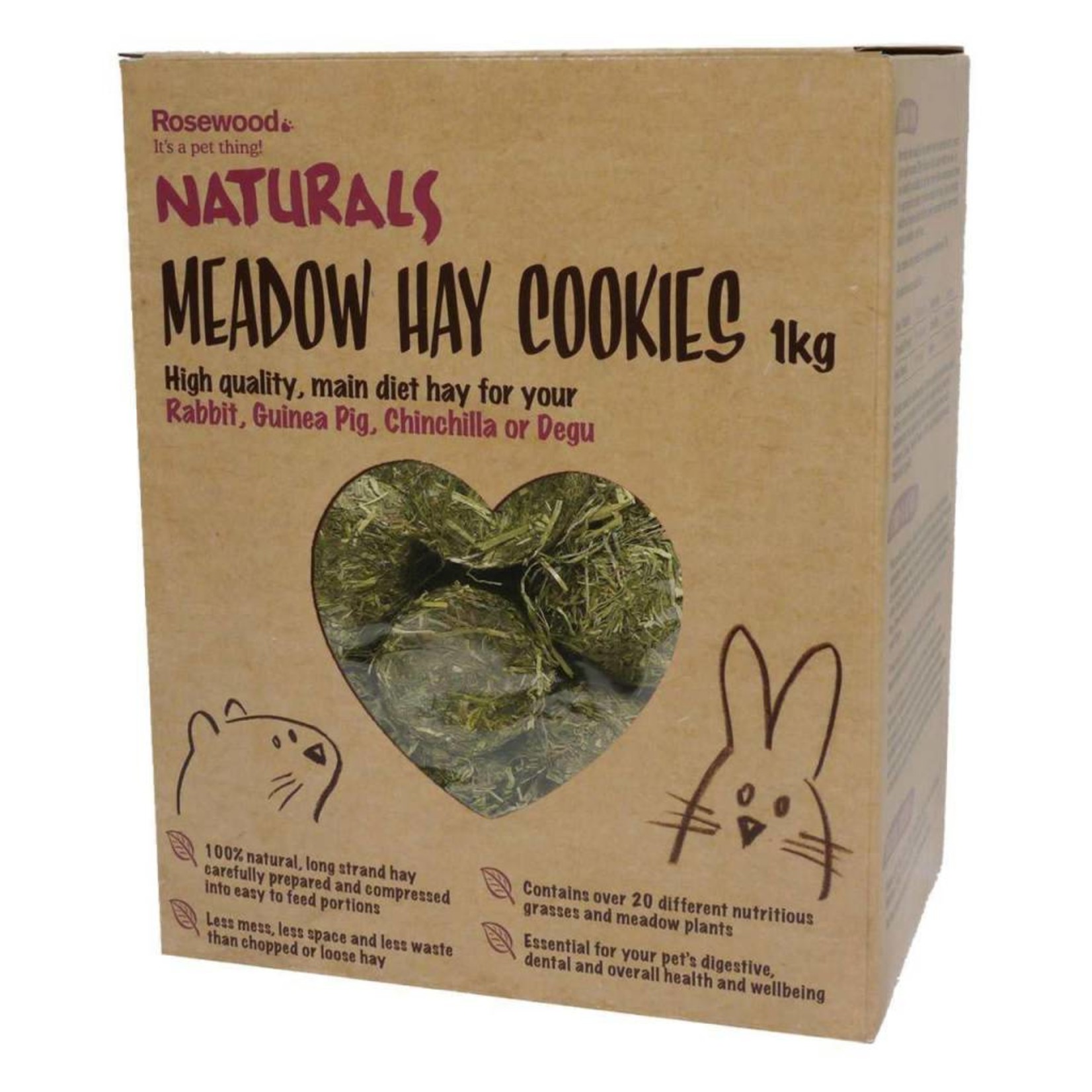 Rosewood Boredom Breaker Naturals Meadow Hay Cookies Small Animal Treat, 1kg