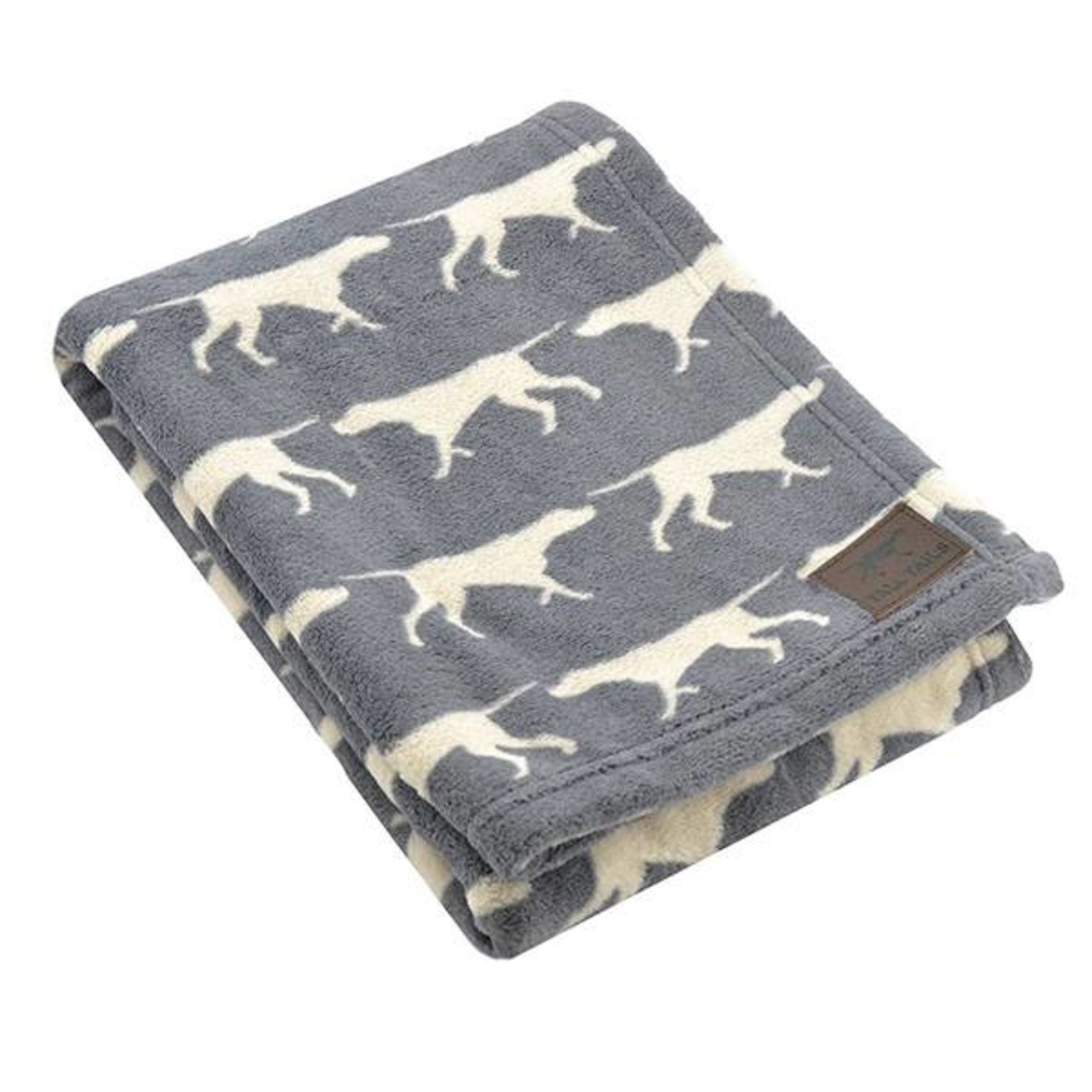 Rosewood Tall Tails Charcoal Pet Fleece Blanket, Medium