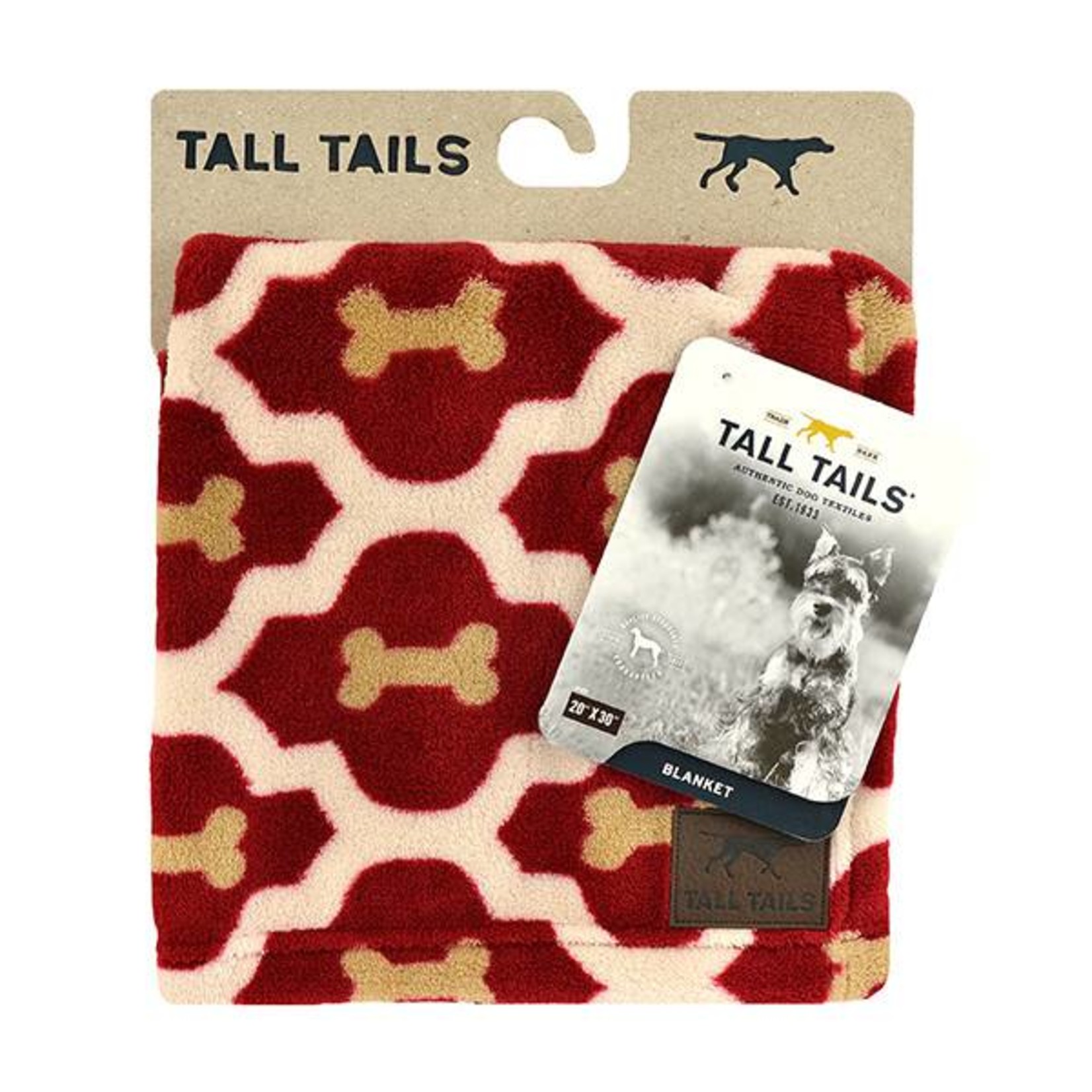 Rosewood Tall Tails Red Bone Cat & Dog Pet Fleece Blanket