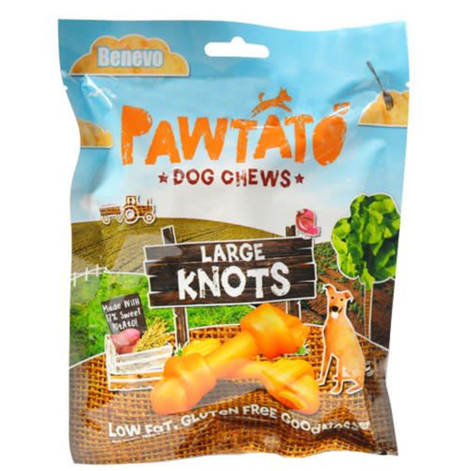 Benevo Pawtato Large Knots Vegan Sweet Potato Dog Chews, 180g