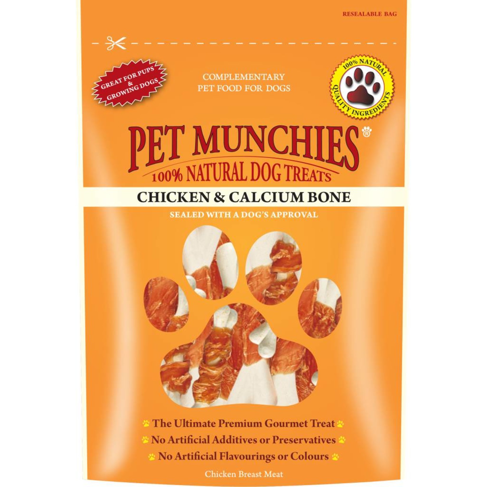 Pet Munchies Chicken & Calcium Bone 100% Natural Dog Treats, 100g