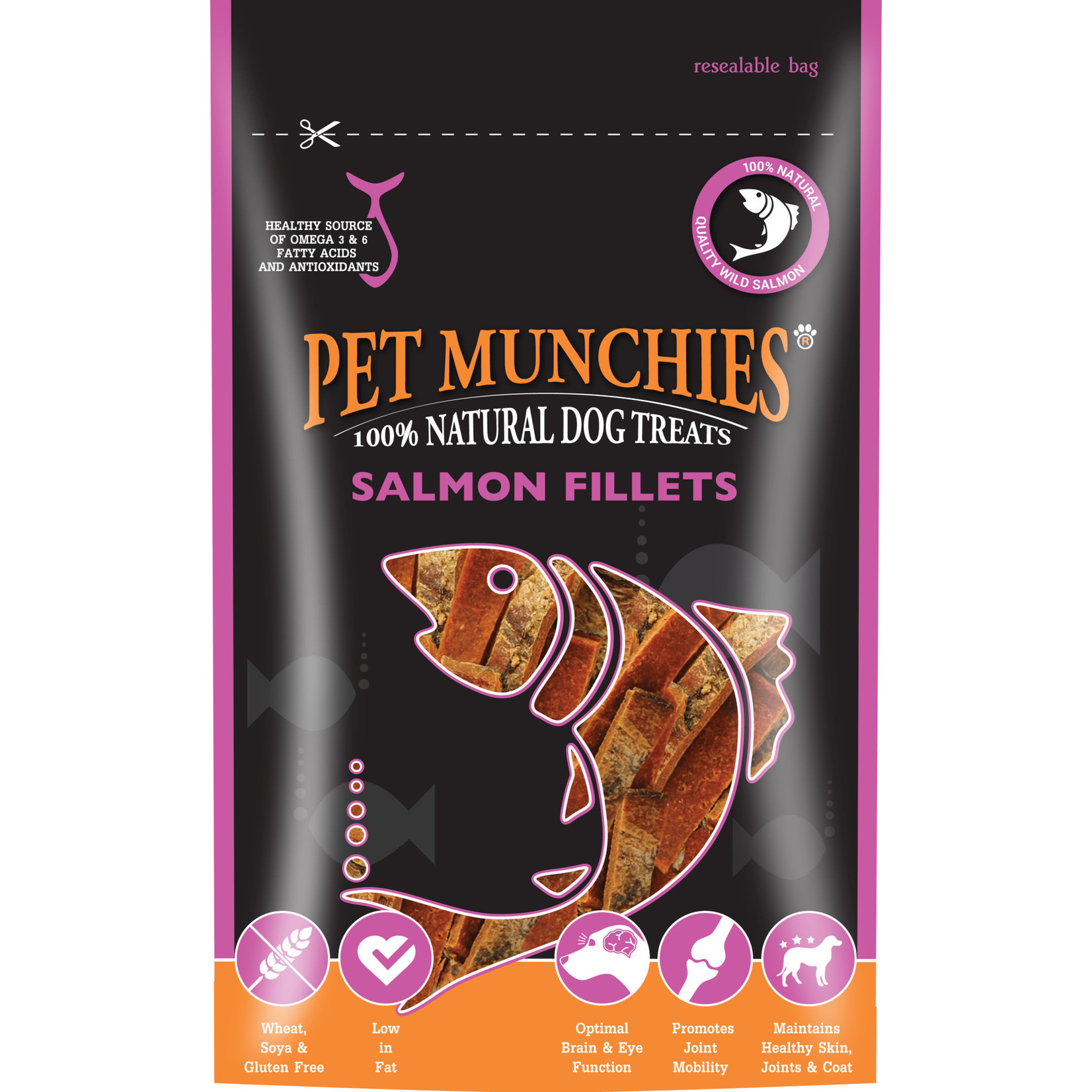 Pet Munchies Salmon Fillets 100% Natural Dog Treats, 90g