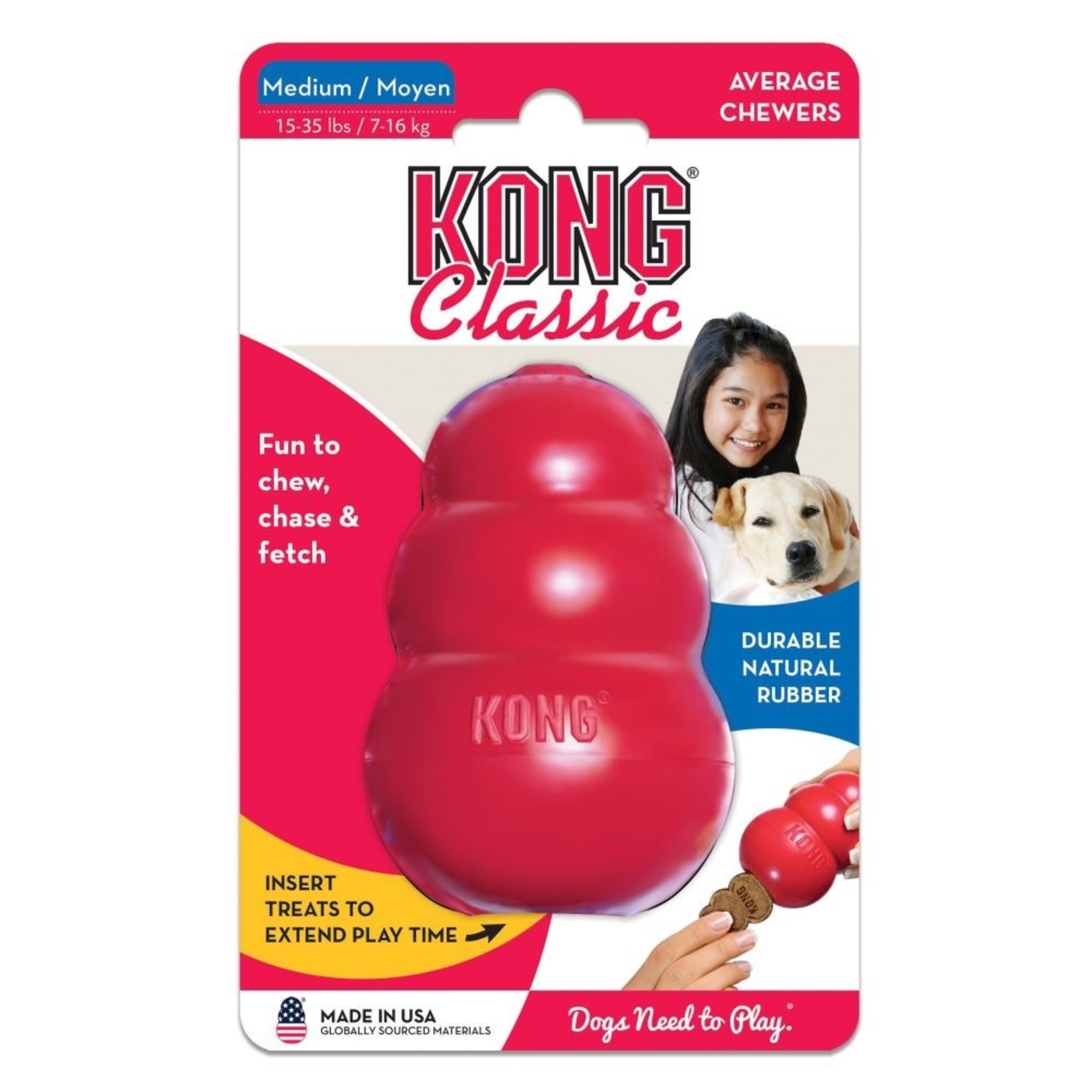 KONG Classic Red Rubber Dog Toy
