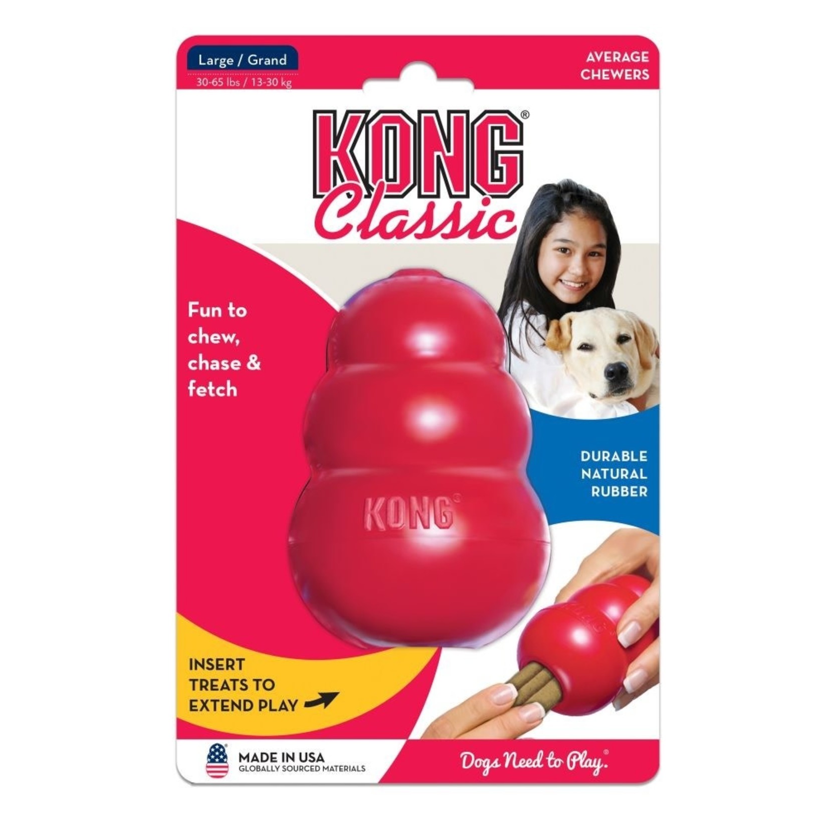 KONG Classic Red Rubber Dog Toy