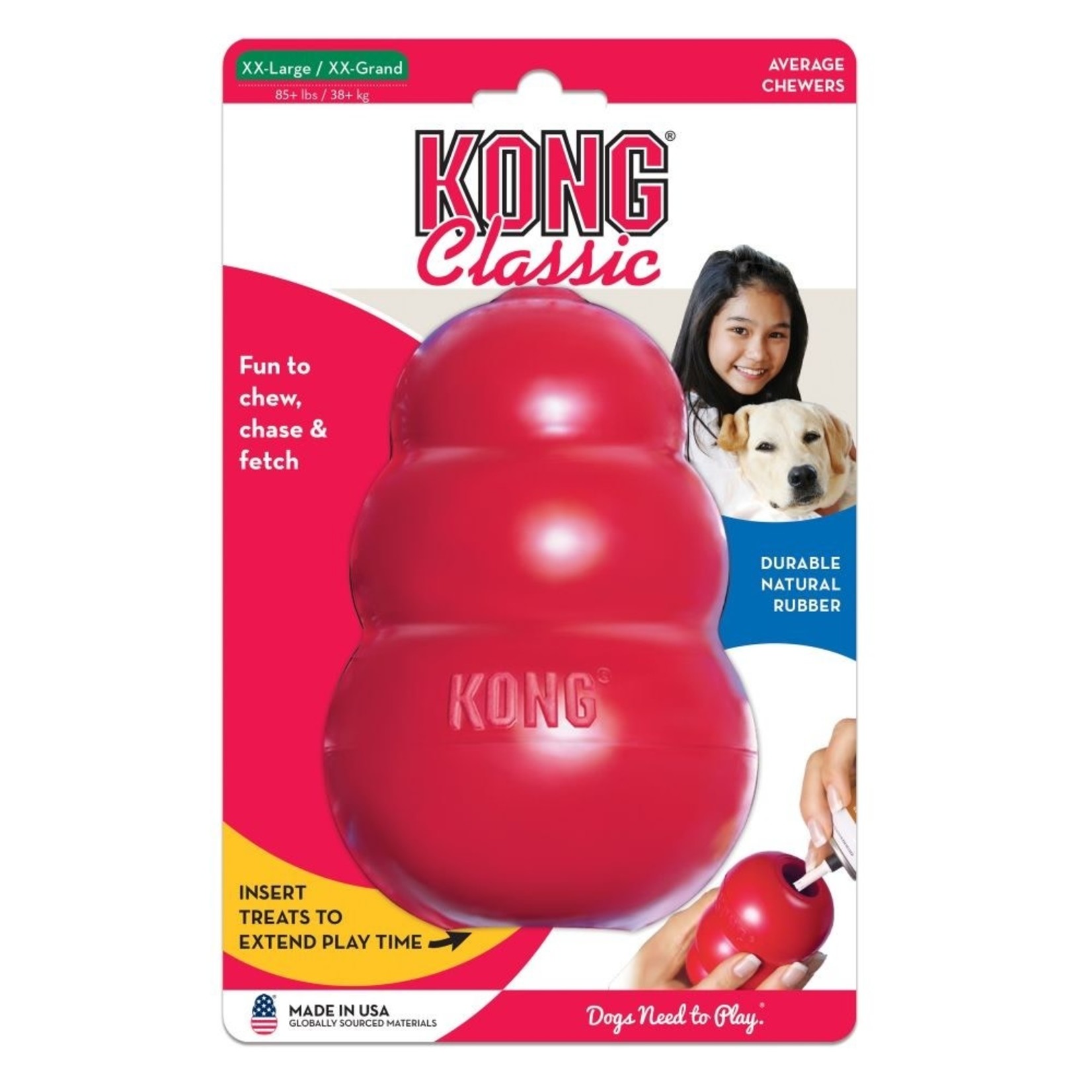 KONG Classic Red Rubber Dog Toy