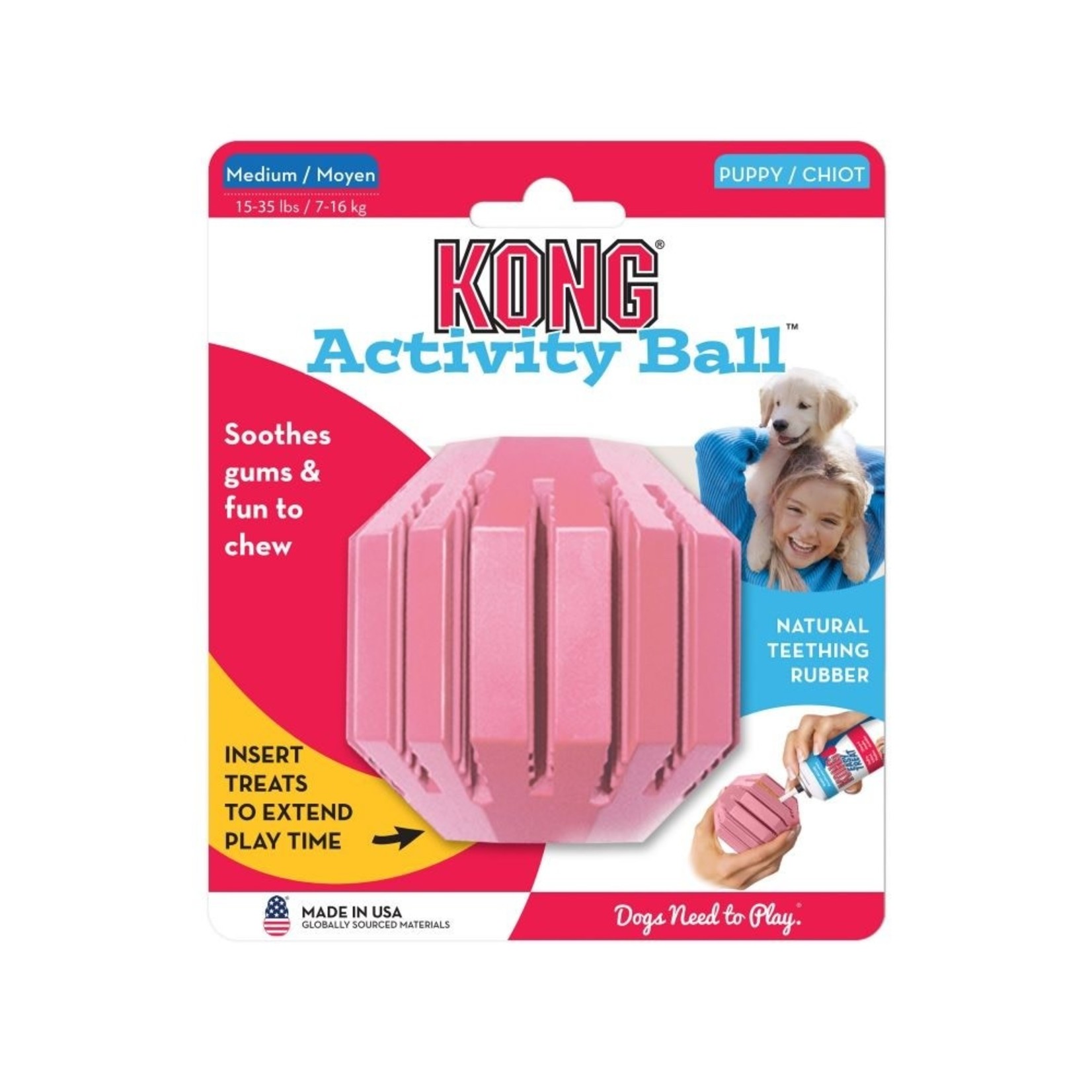 KONG Puppy Activity Rubber Ball Chew Toy